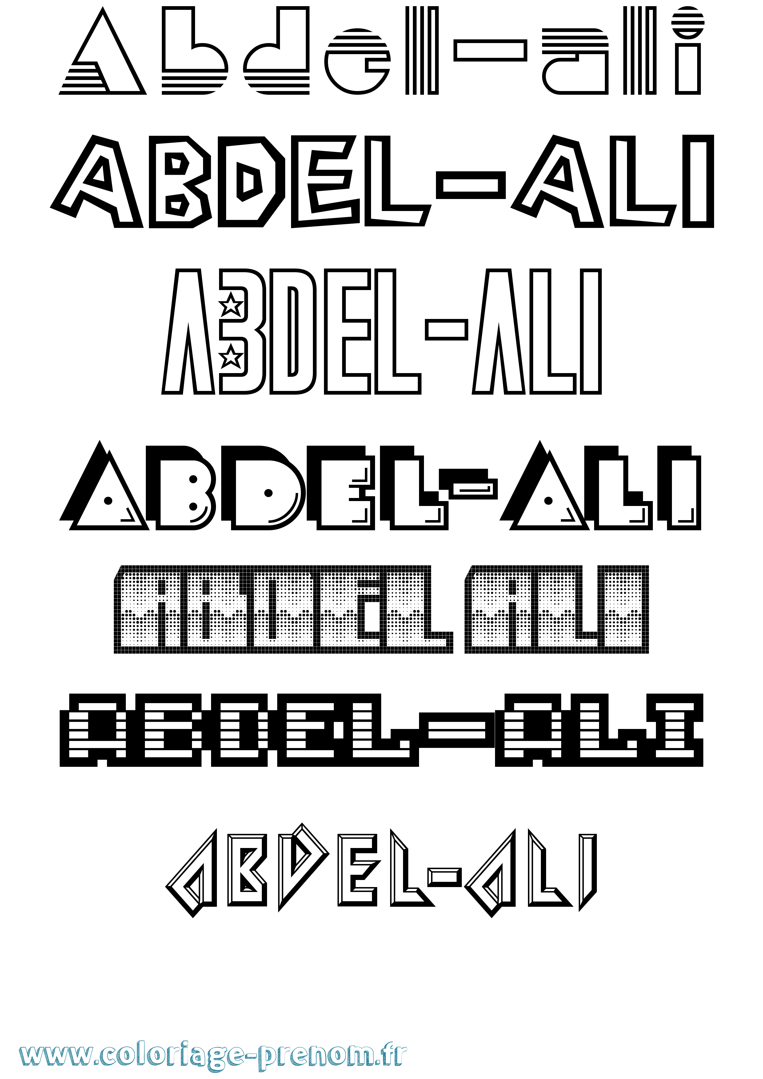 Coloriage prénom Abdel-Ali Jeux Vidéos