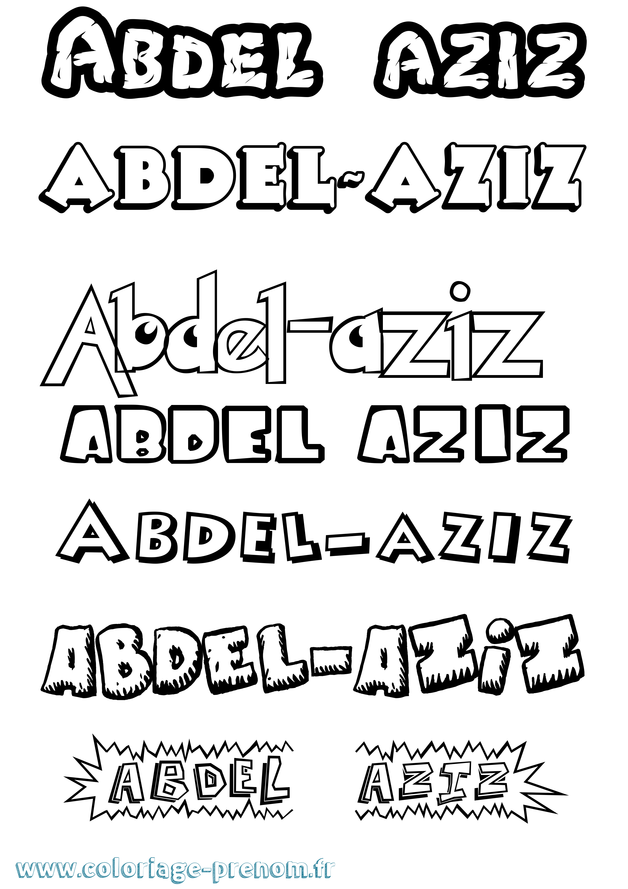 Coloriage Abdel-Aziz Dessin Animé Coloriage prénom Abdel-Aziz Dessin Animé