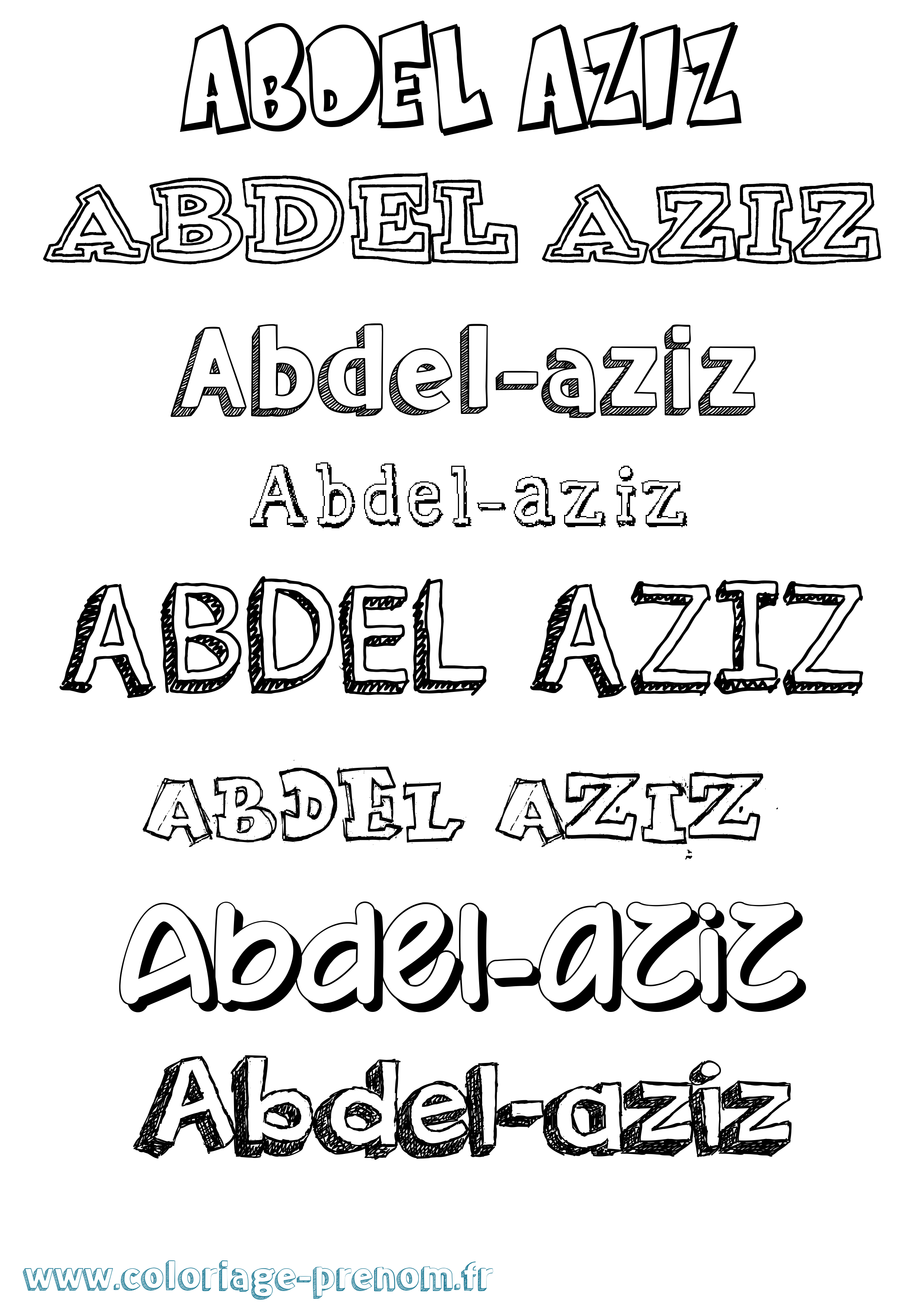 Coloriage Abdel-Aziz Dessiné Coloriage prénom Abdel-Aziz Dessiné