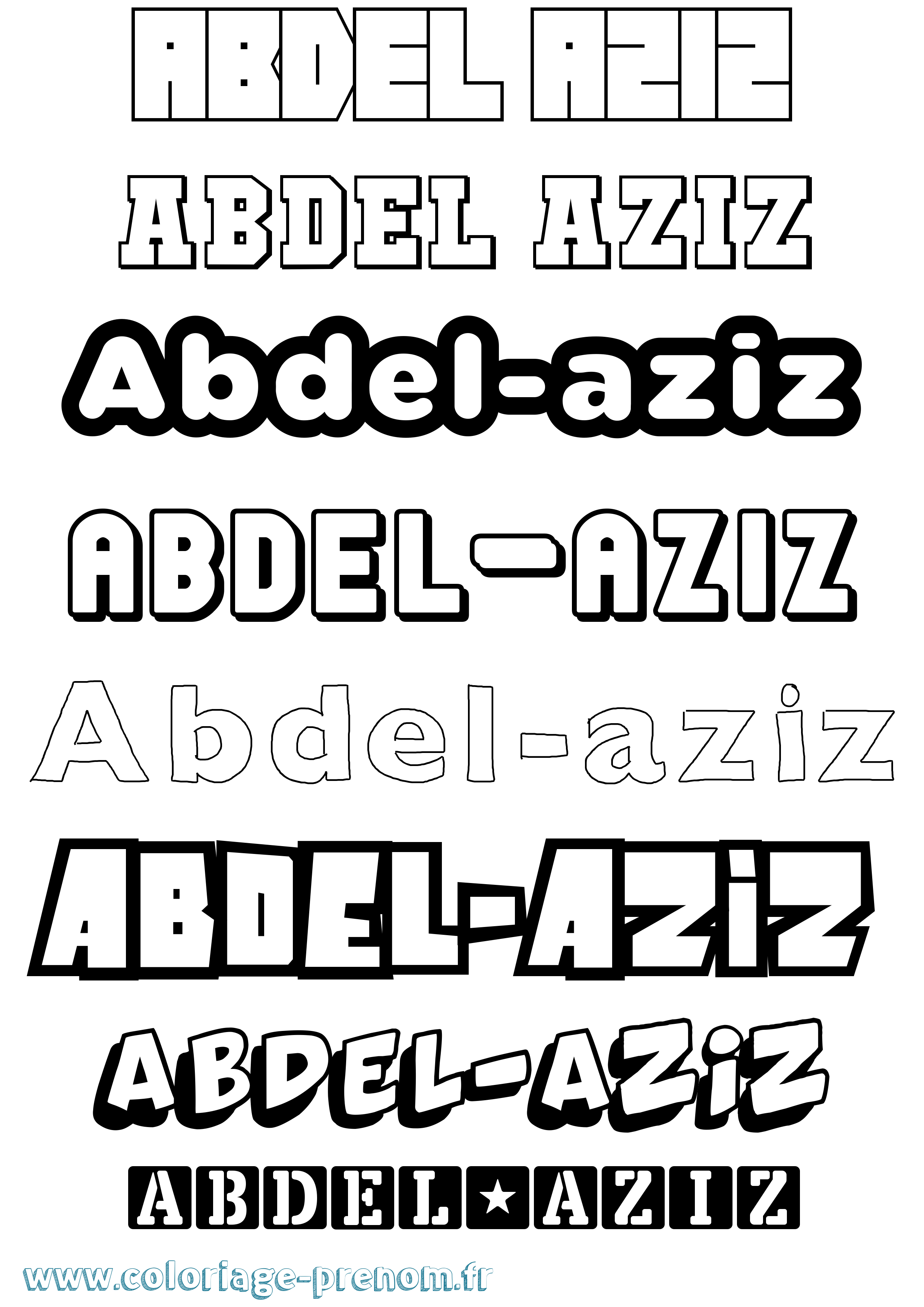 Coloriage prénom Abdel-Aziz Simple