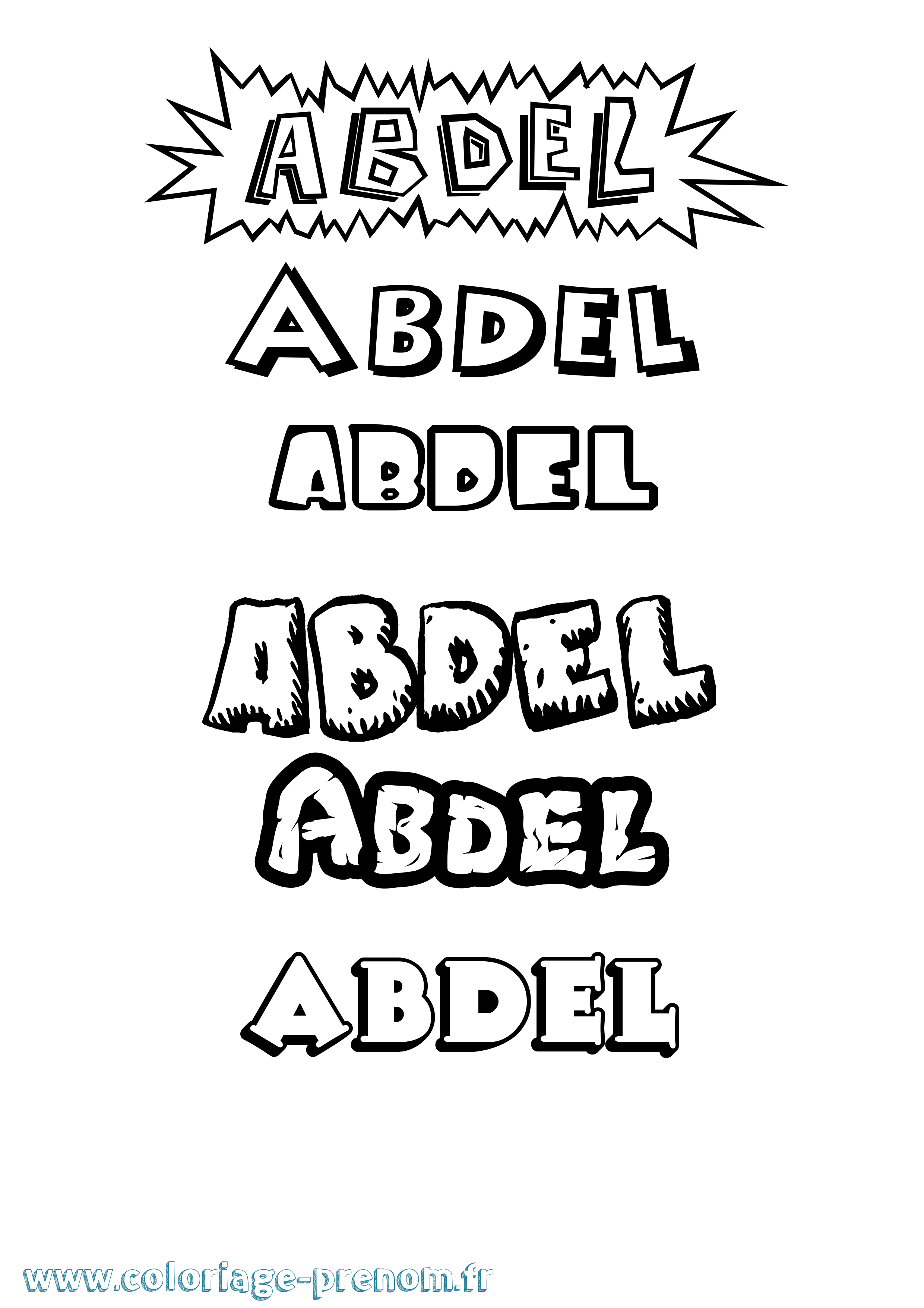 Coloriage prénom Abdel Dessin Animé