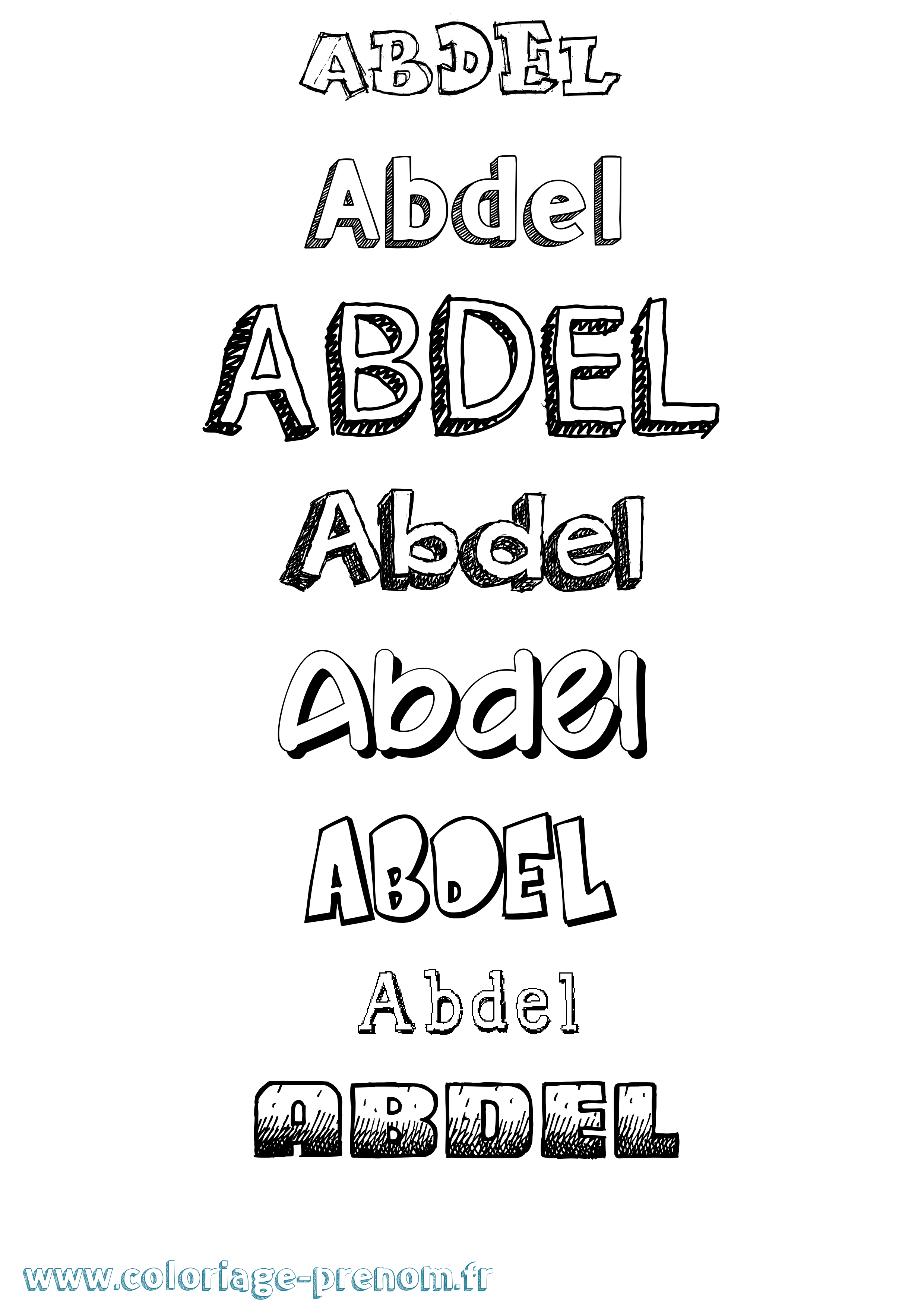 Coloriage prénom Abdel Dessiné