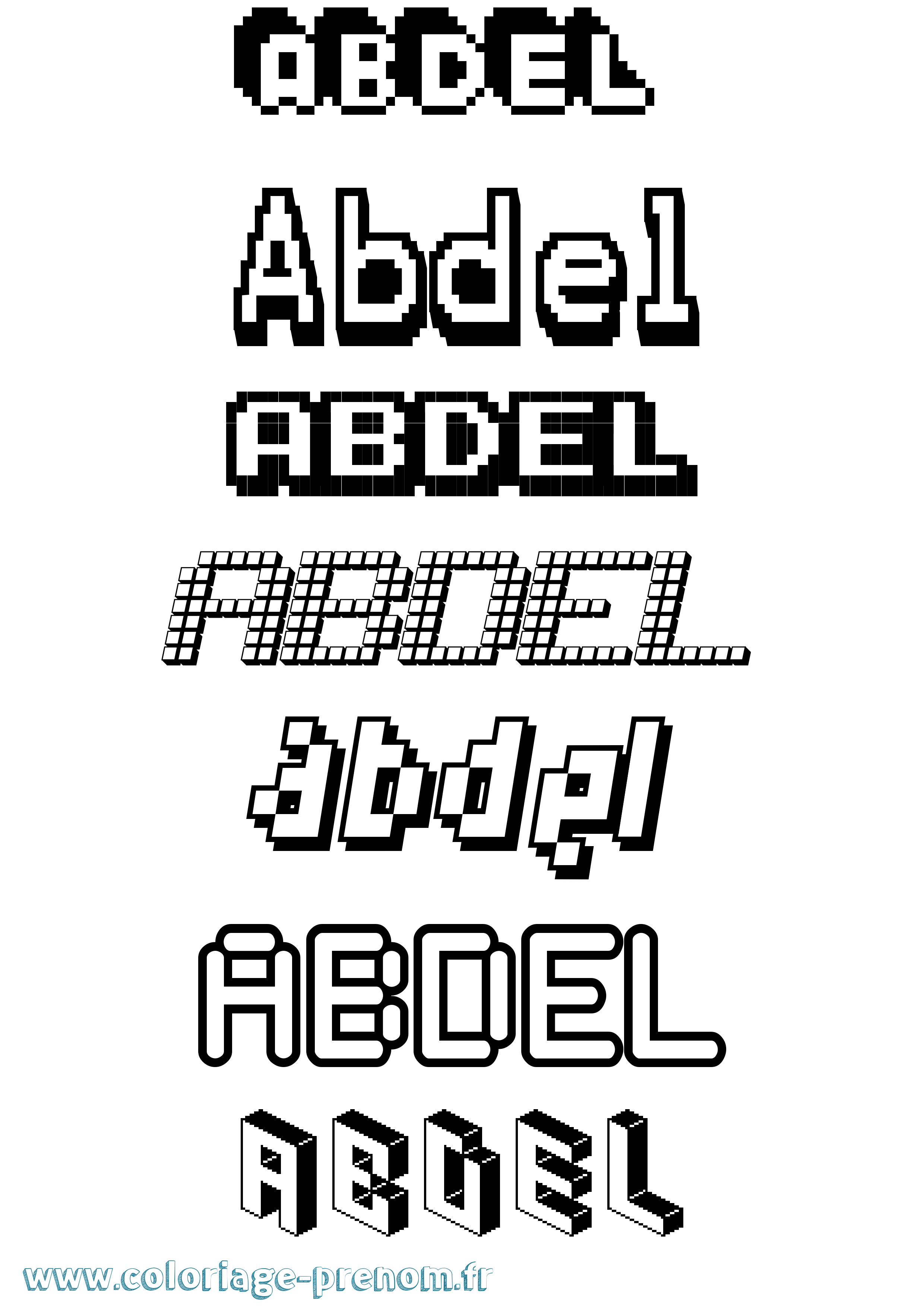 Coloriage prénom Abdel