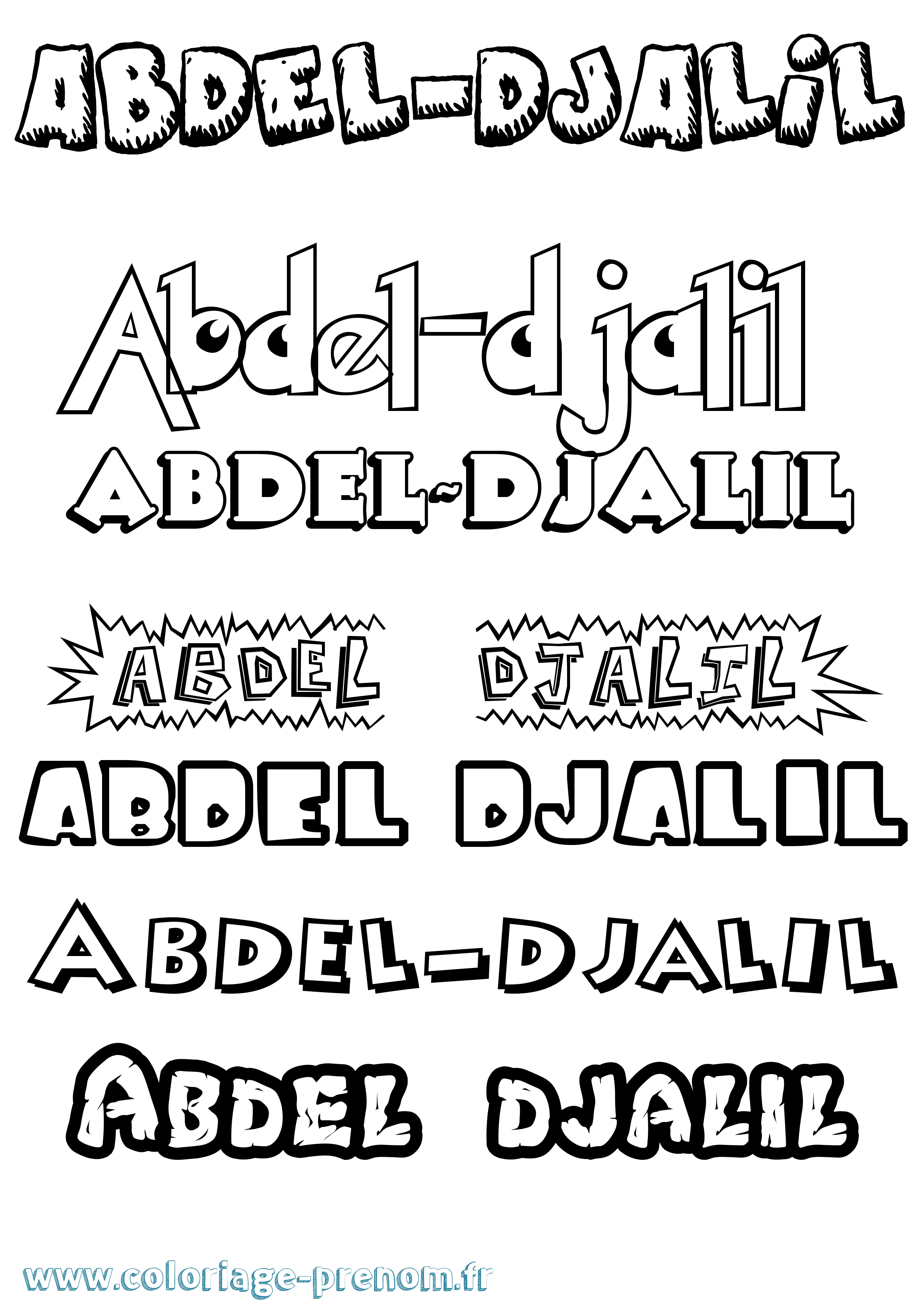 Coloriage prénom Abdel-Djalil Dessin Animé