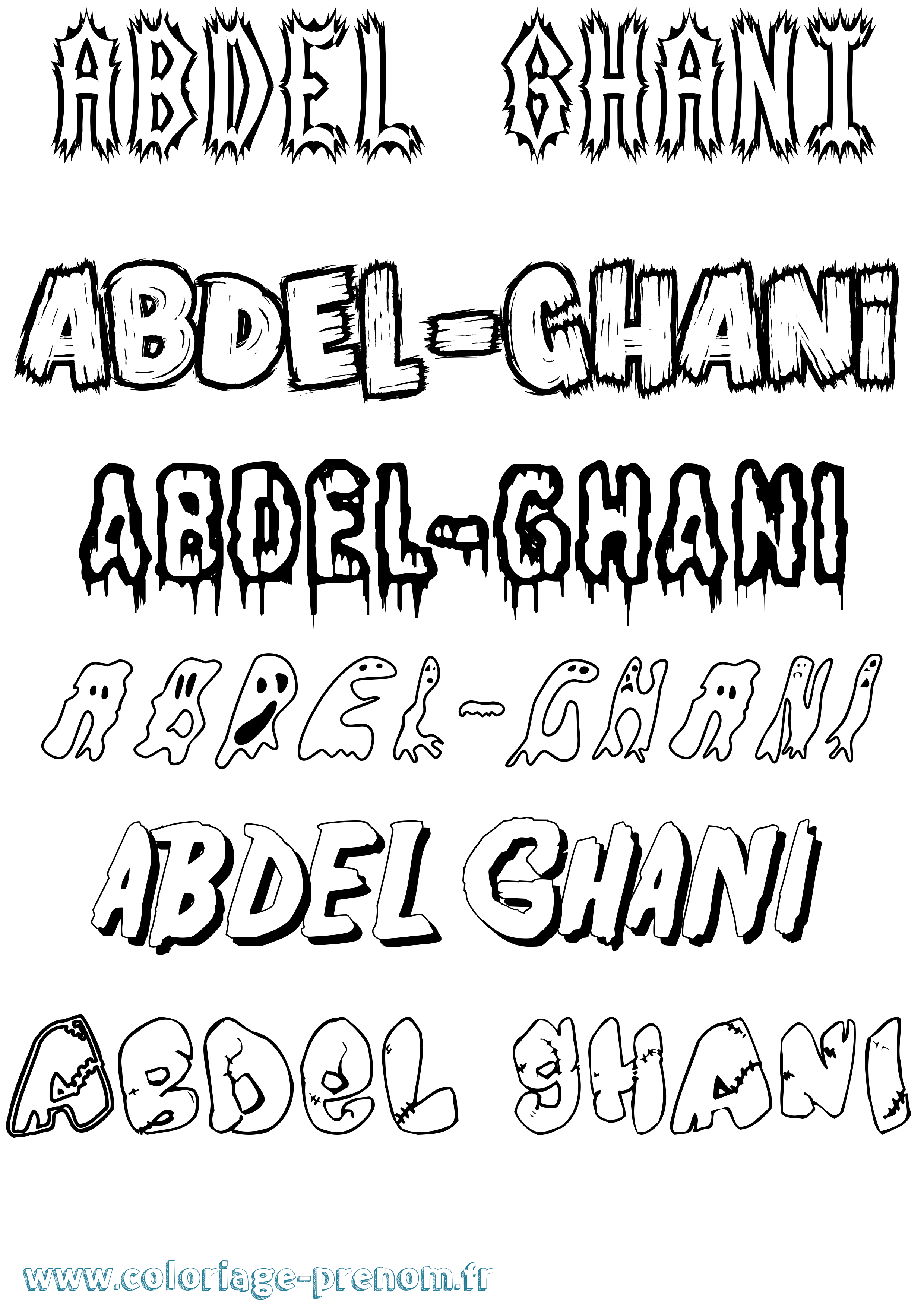 Coloriage prénom Abdel-Ghani Frisson