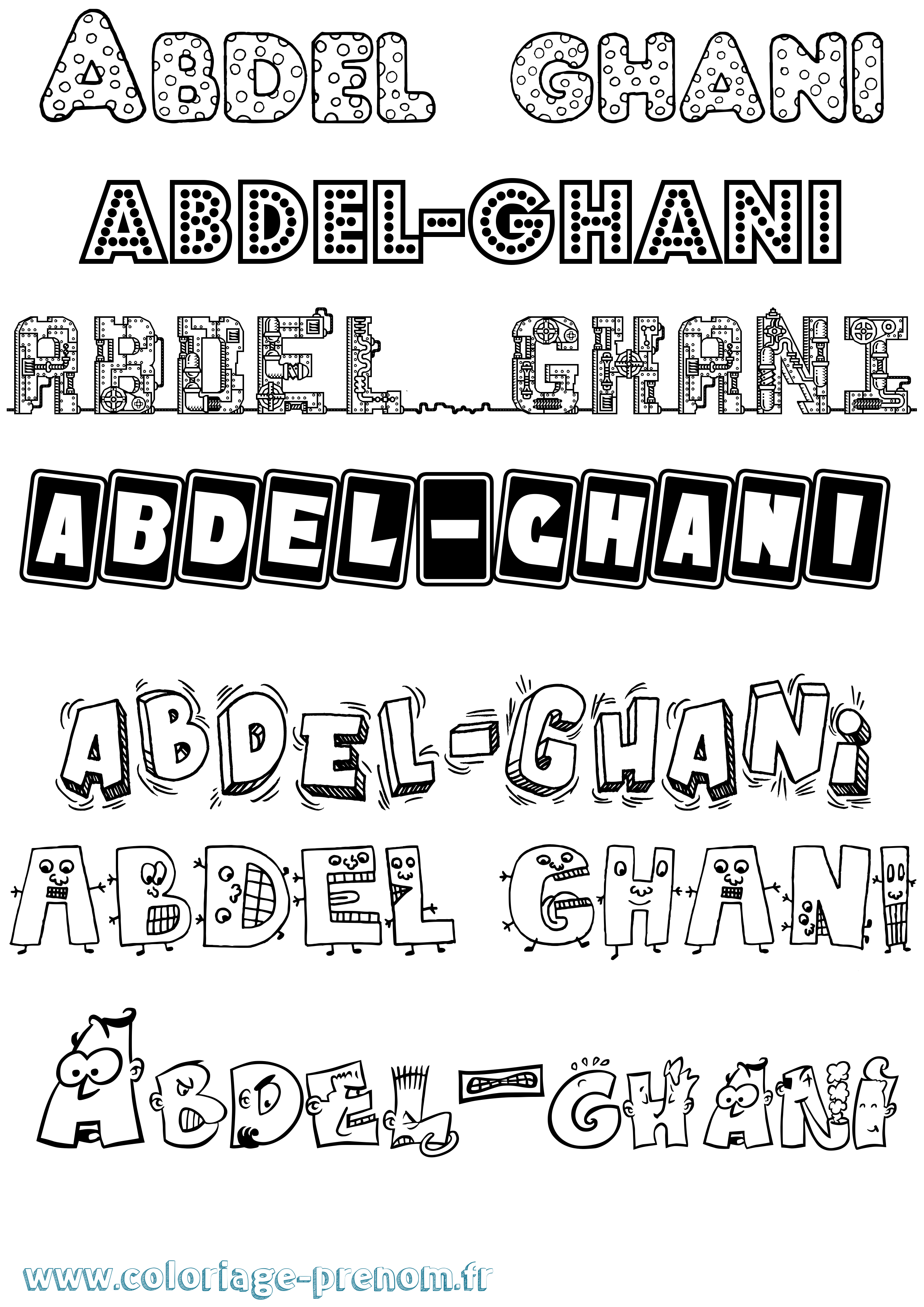 Coloriage prénom Abdel-Ghani Fun