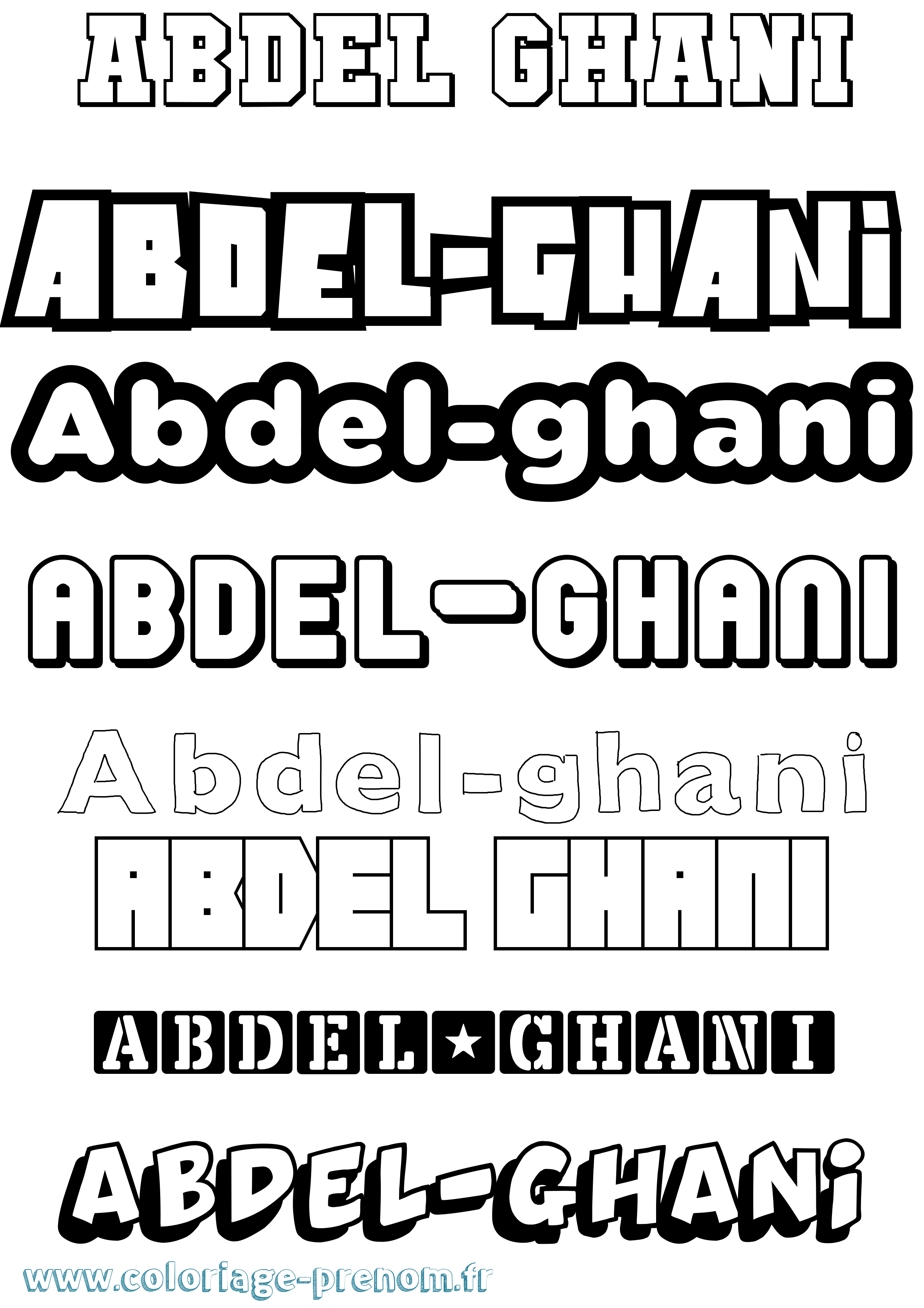 Coloriage prénom Abdel-Ghani Simple