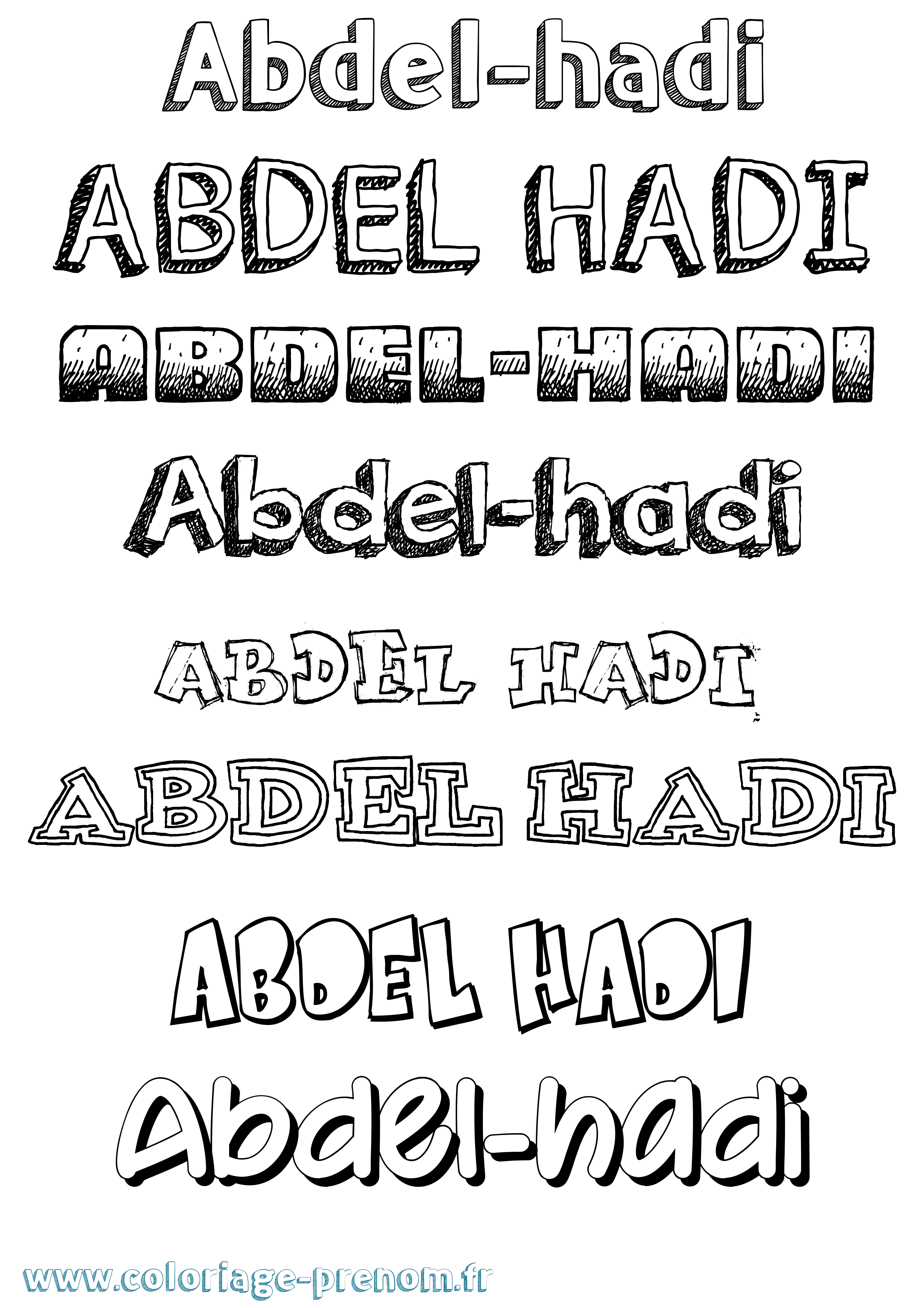 Coloriage prénom Abdel-Hadi Dessiné
