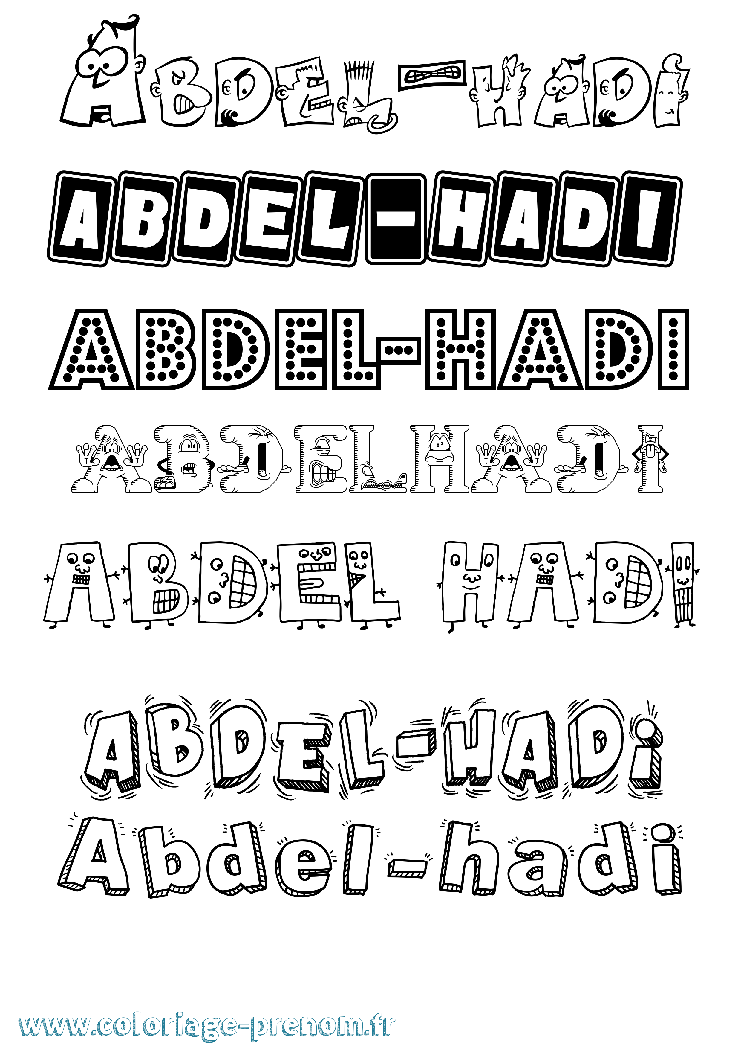 Coloriage prénom Abdel-Hadi Fun