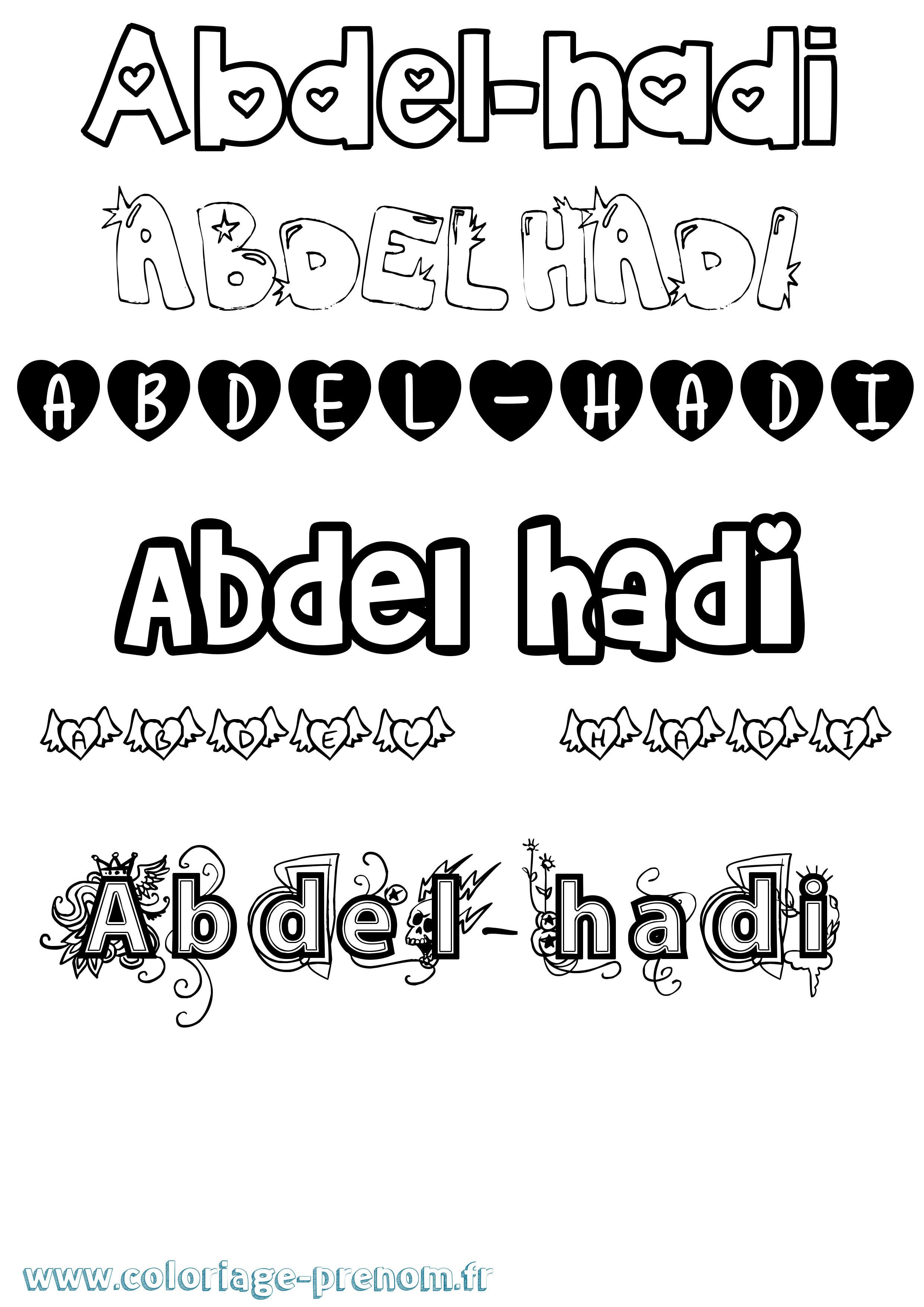 Coloriage prénom Abdel-Hadi Girly