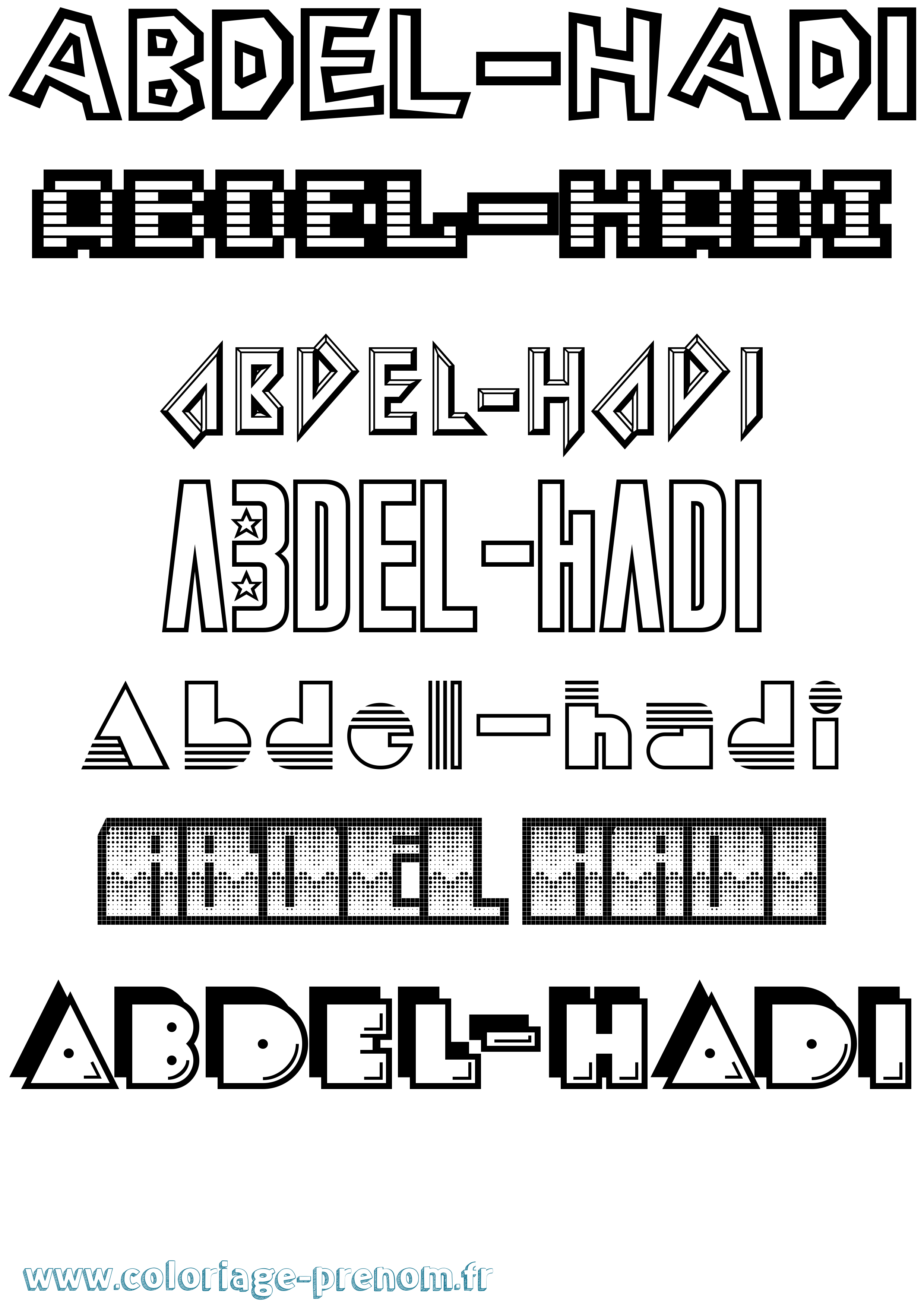 Coloriage prénom Abdel-Hadi Jeux Vidéos