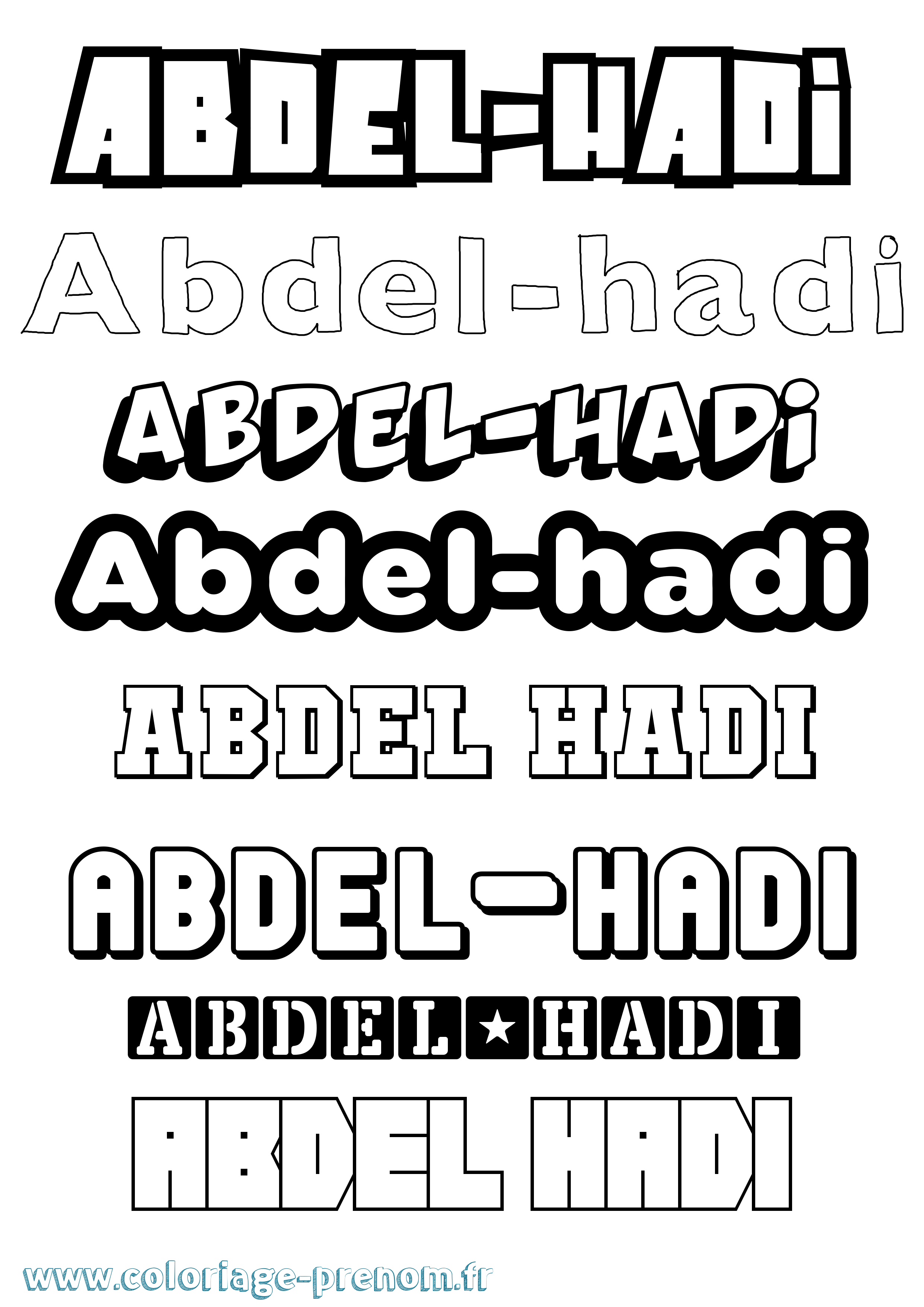 Coloriage prénom Abdel-Hadi Simple