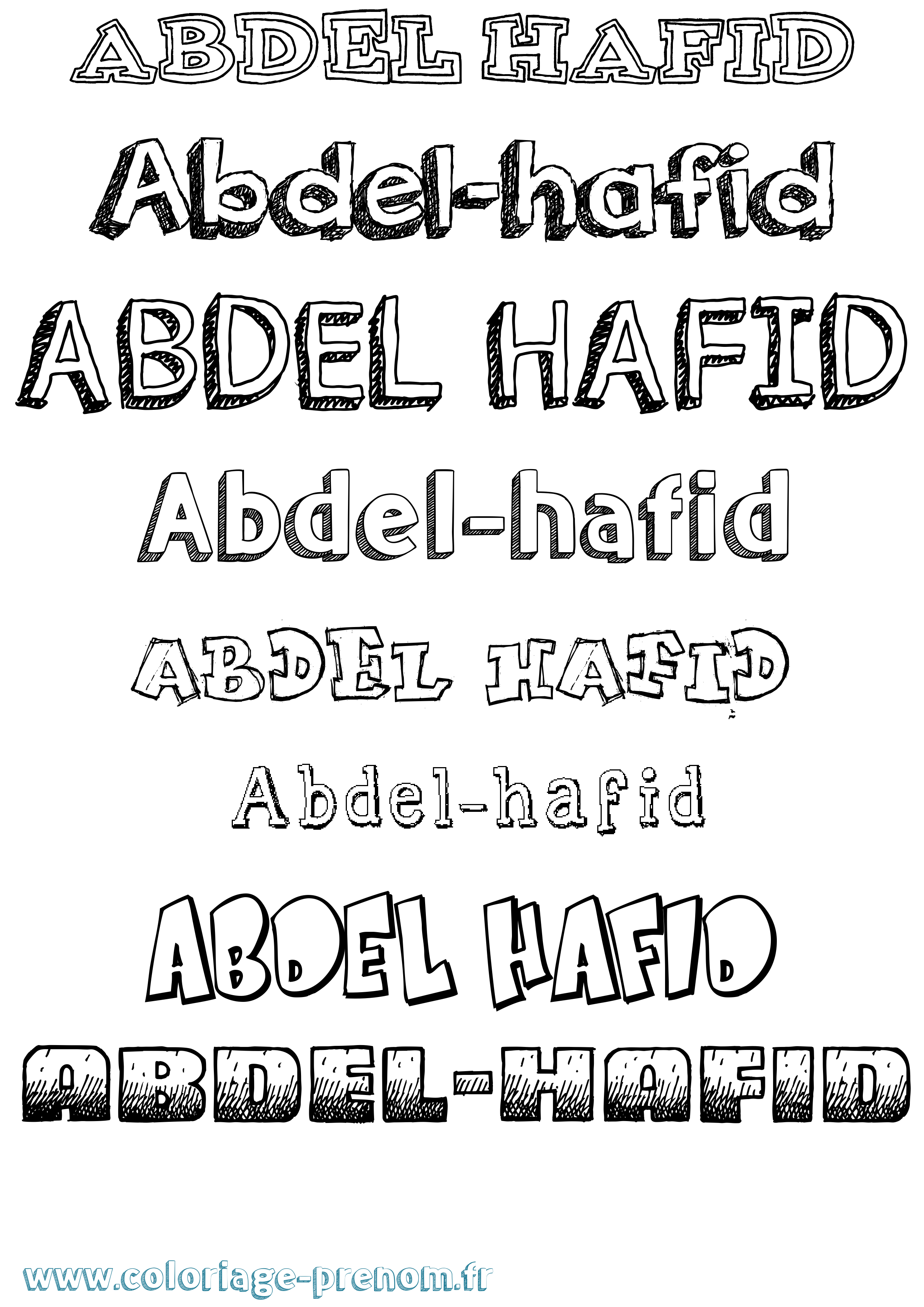 Coloriage prénom Abdel-Hafid Dessiné