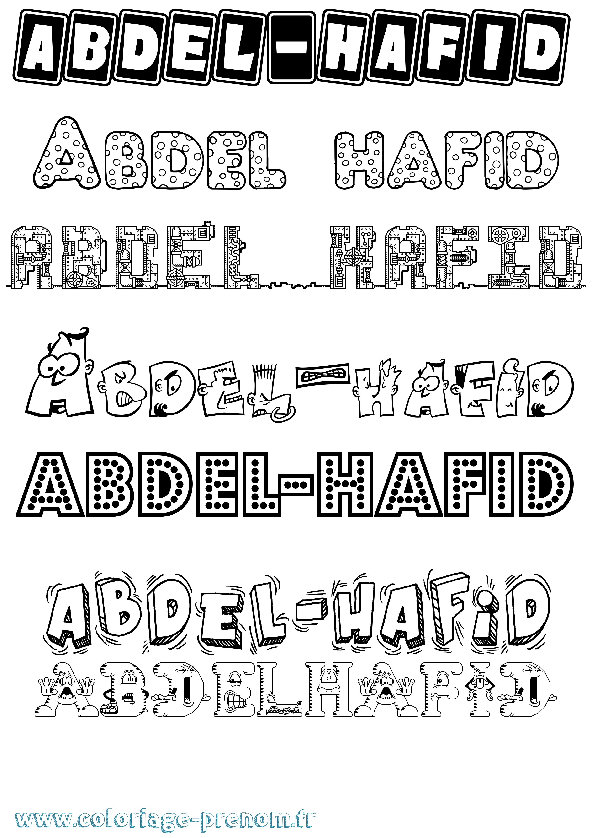 Coloriage prénom Abdel-Hafid Fun
