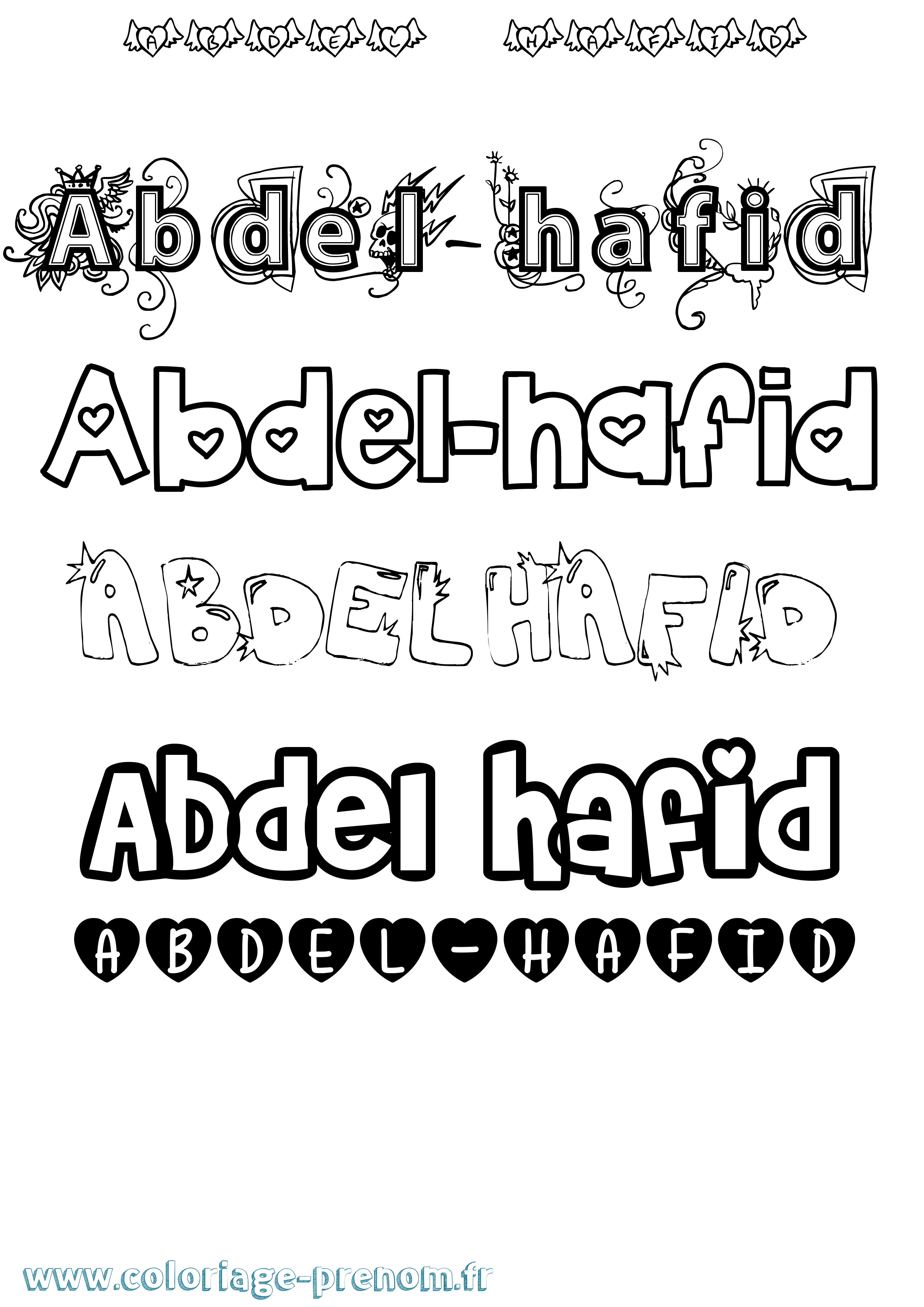 Coloriage prénom Abdel-Hafid Girly