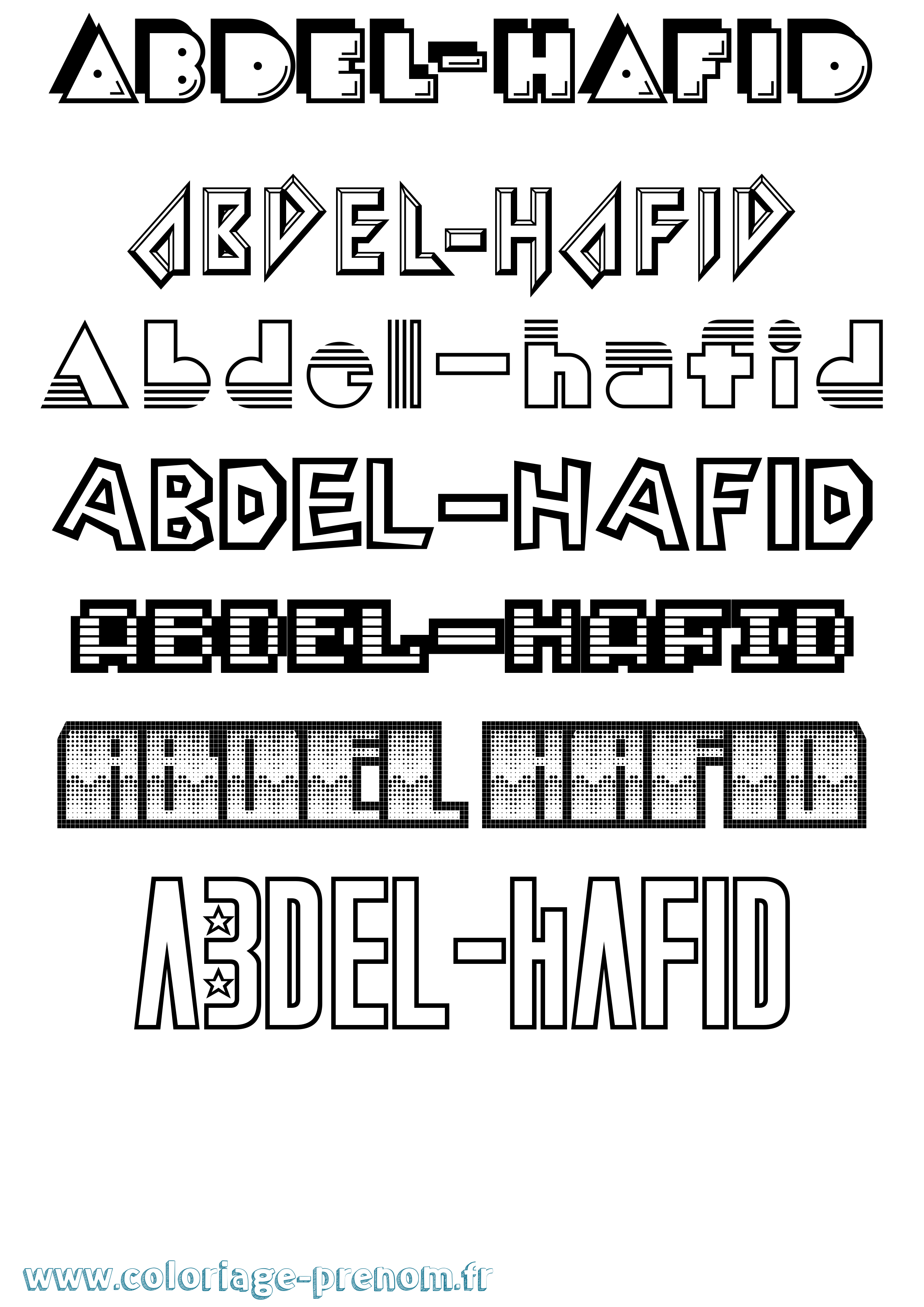 Coloriage prénom Abdel-Hafid Jeux Vidéos