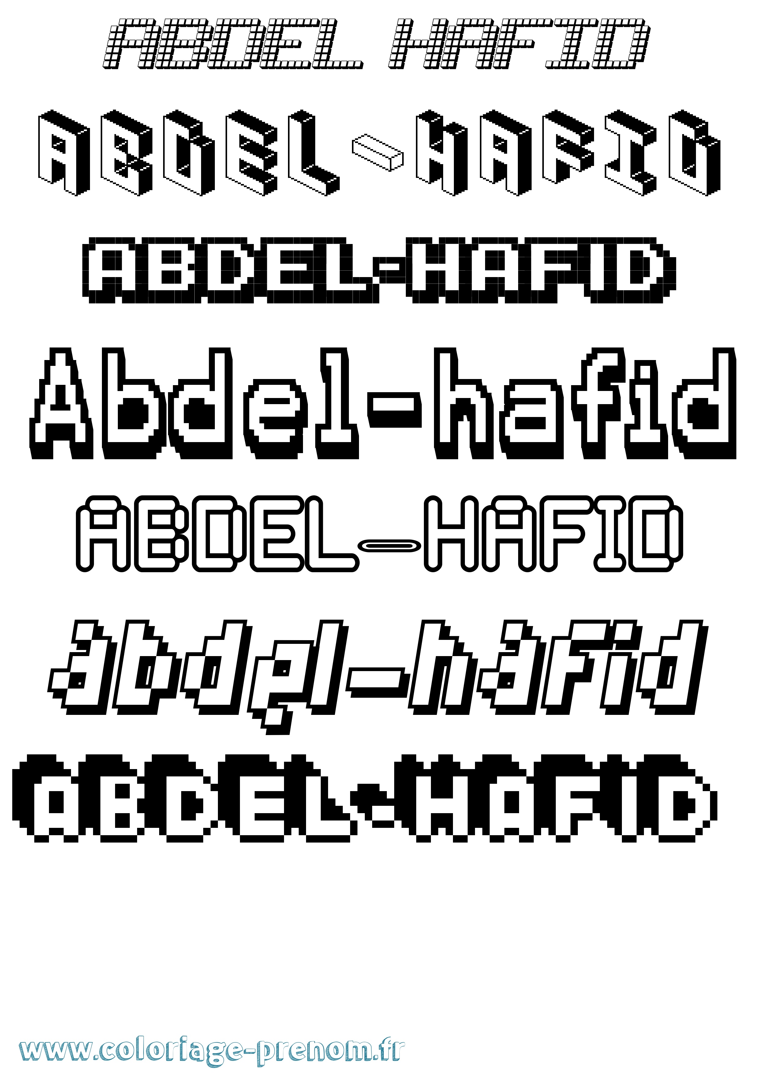 Coloriage prénom Abdel-Hafid Pixel