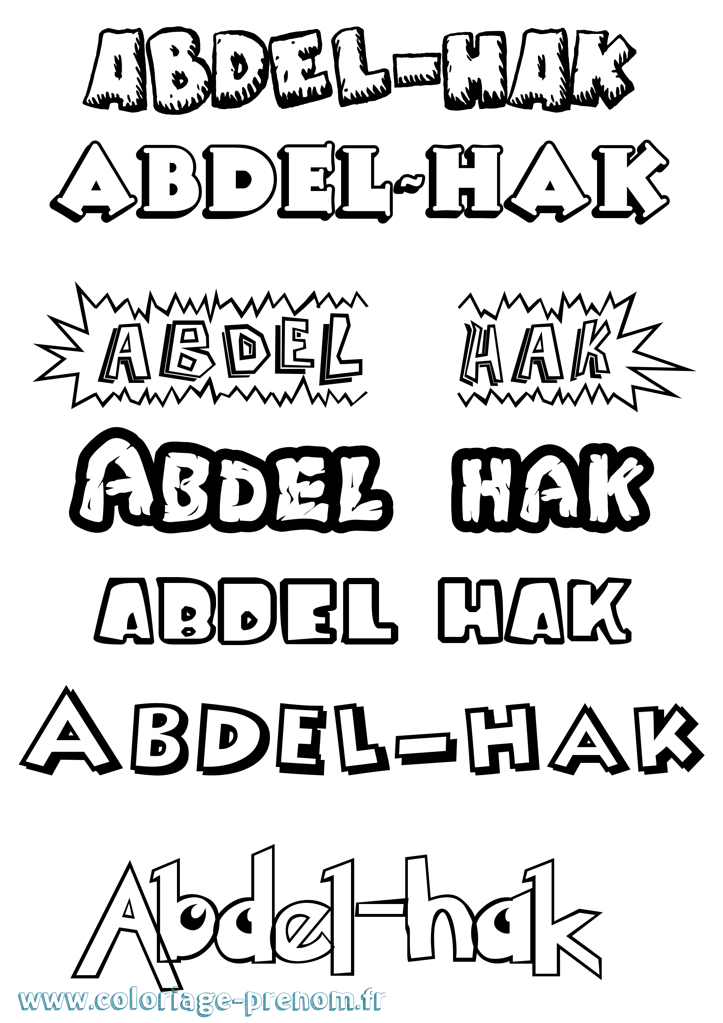 Coloriage prénom Abdel-Hak Dessin Animé