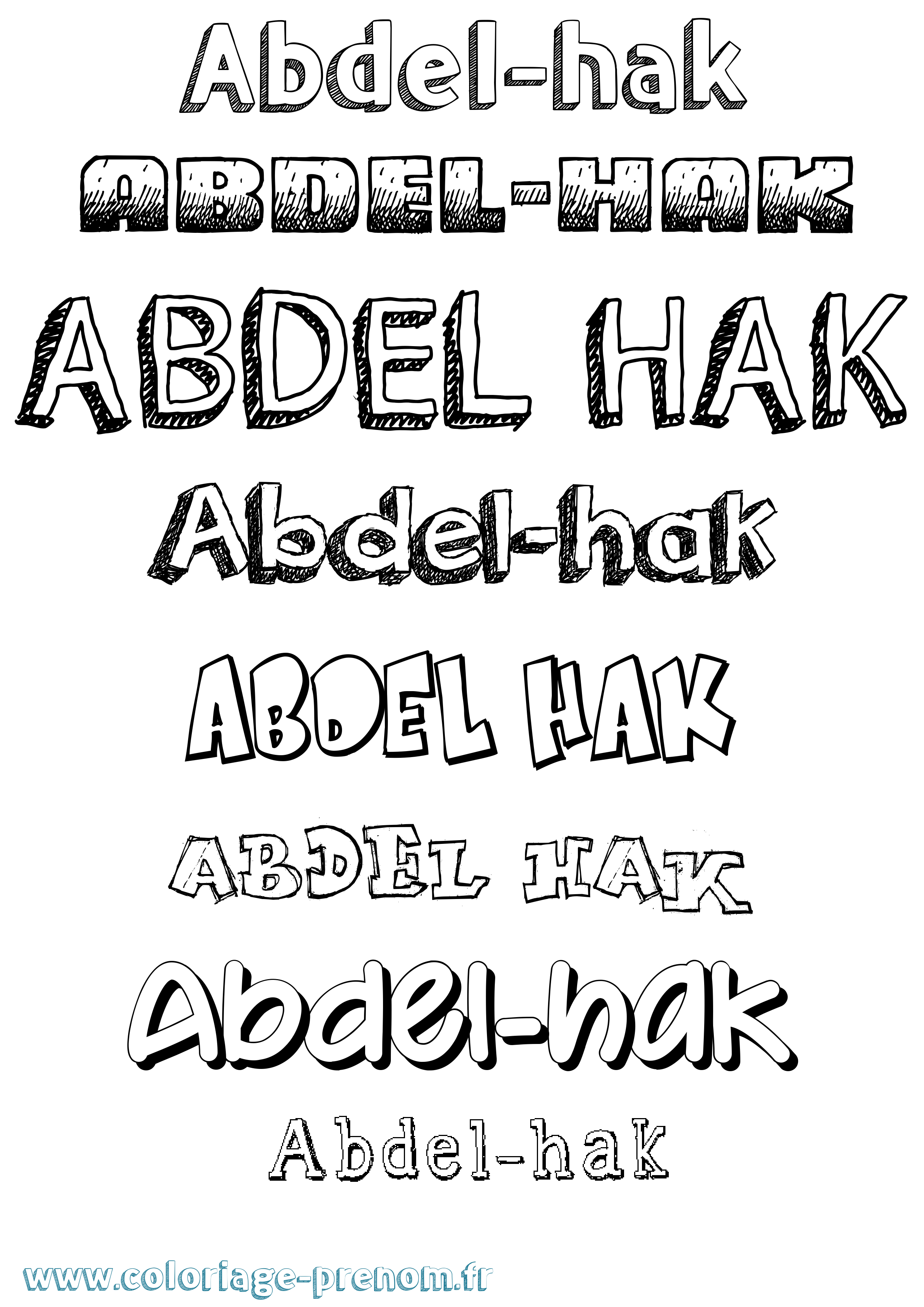 Coloriage prénom Abdel-Hak Dessiné