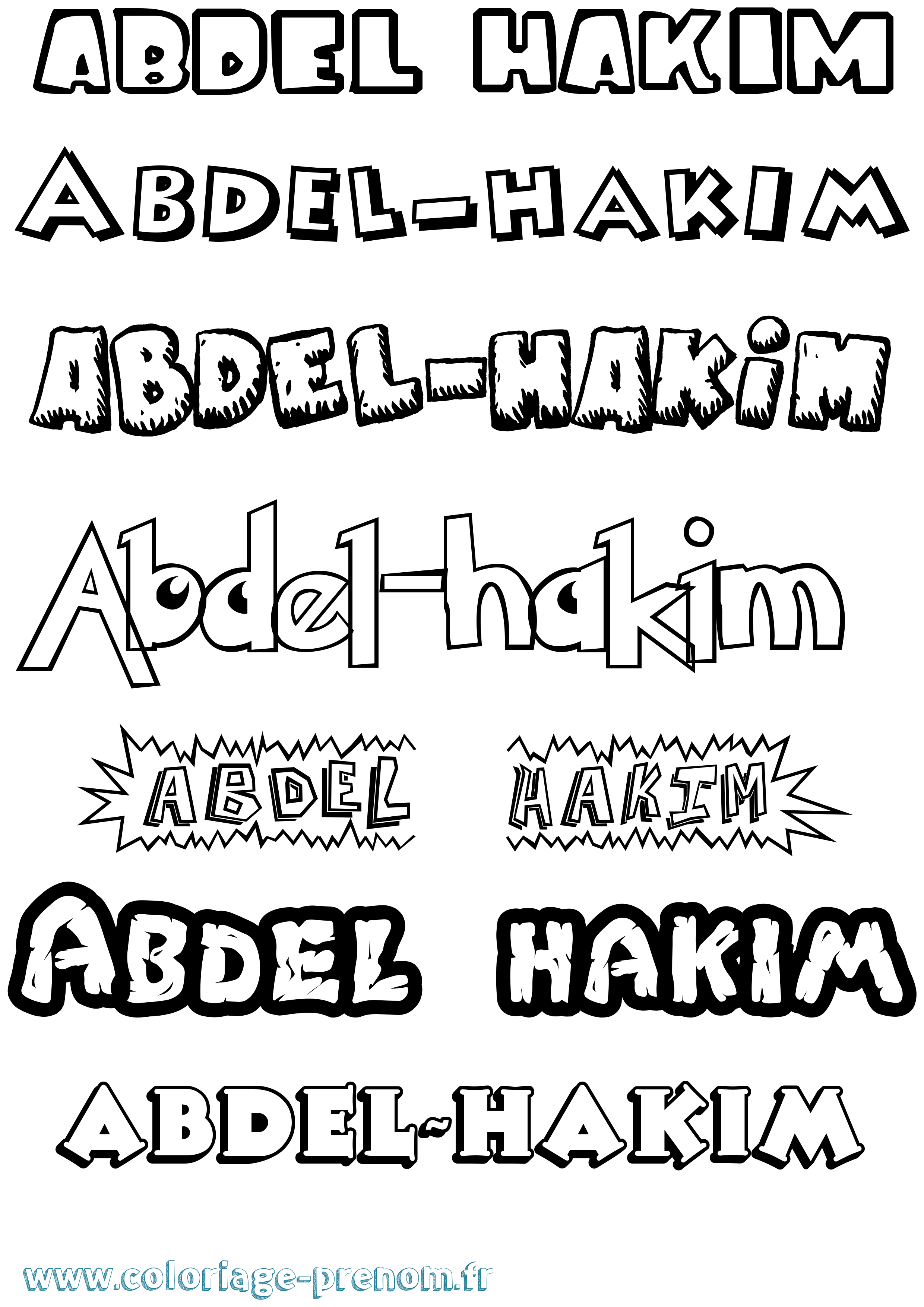 Coloriage prénom Abdel-Hakim Dessin Animé