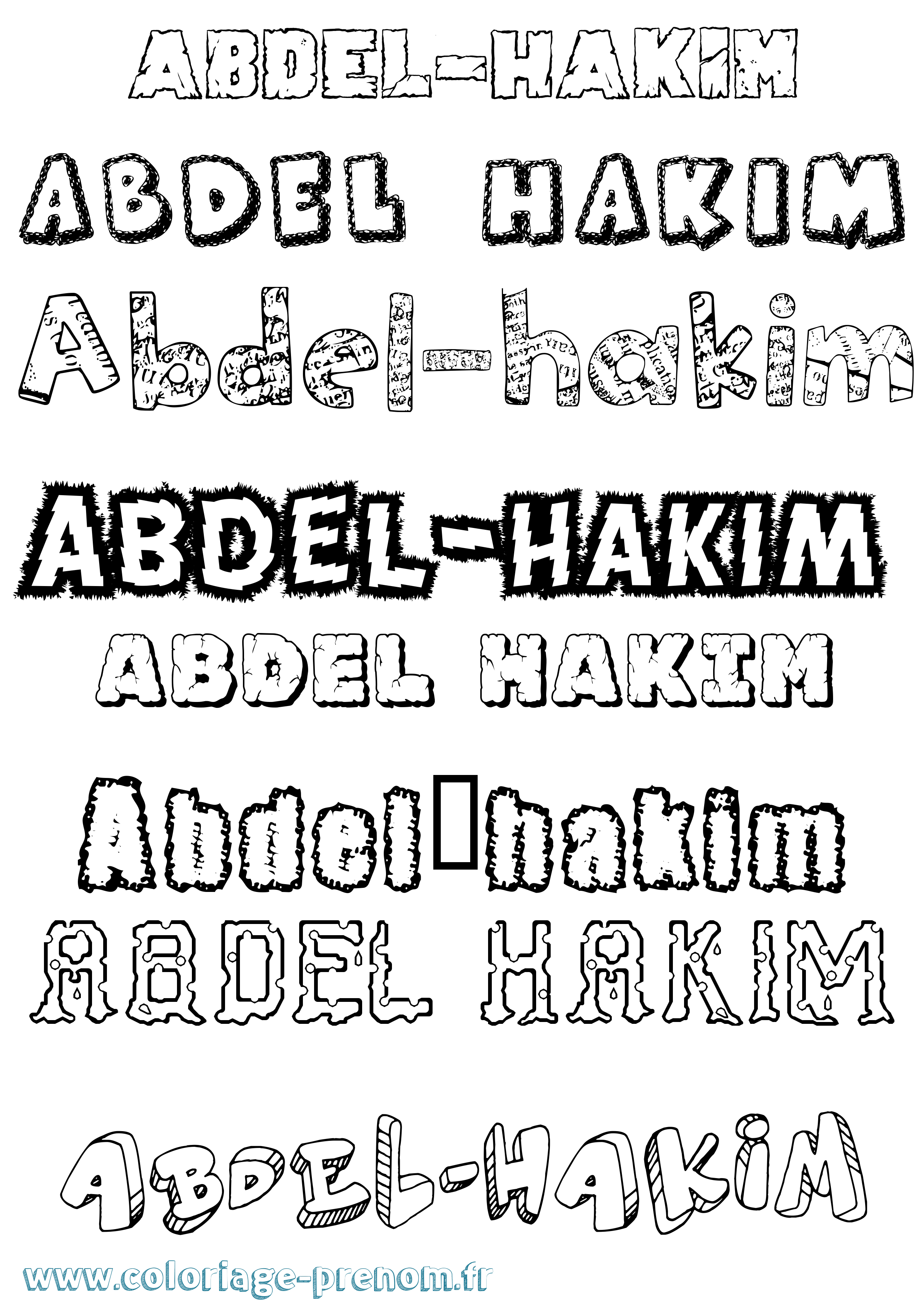 Coloriage prénom Abdel-Hakim Destructuré