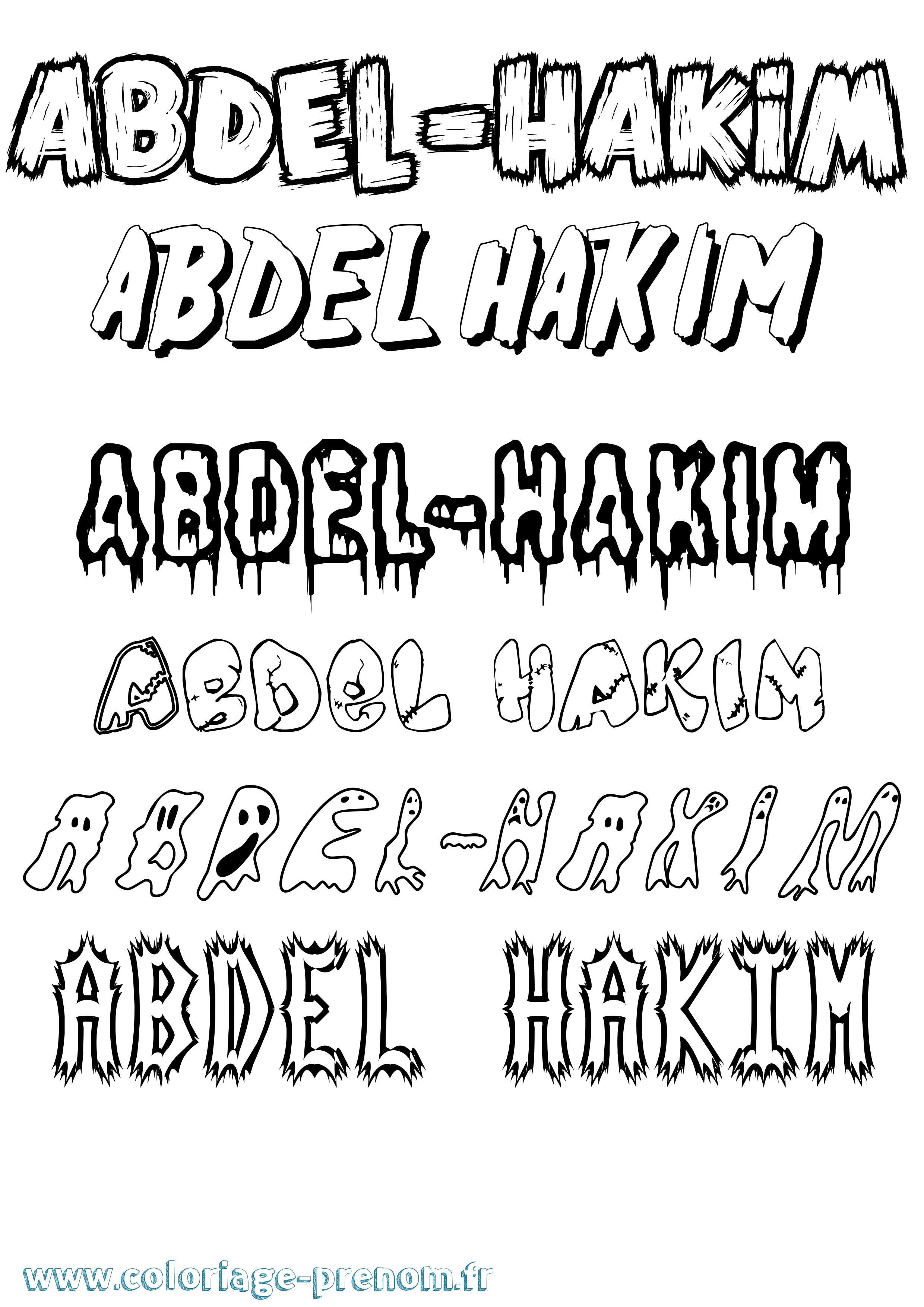 Coloriage prénom Abdel-Hakim Frisson
