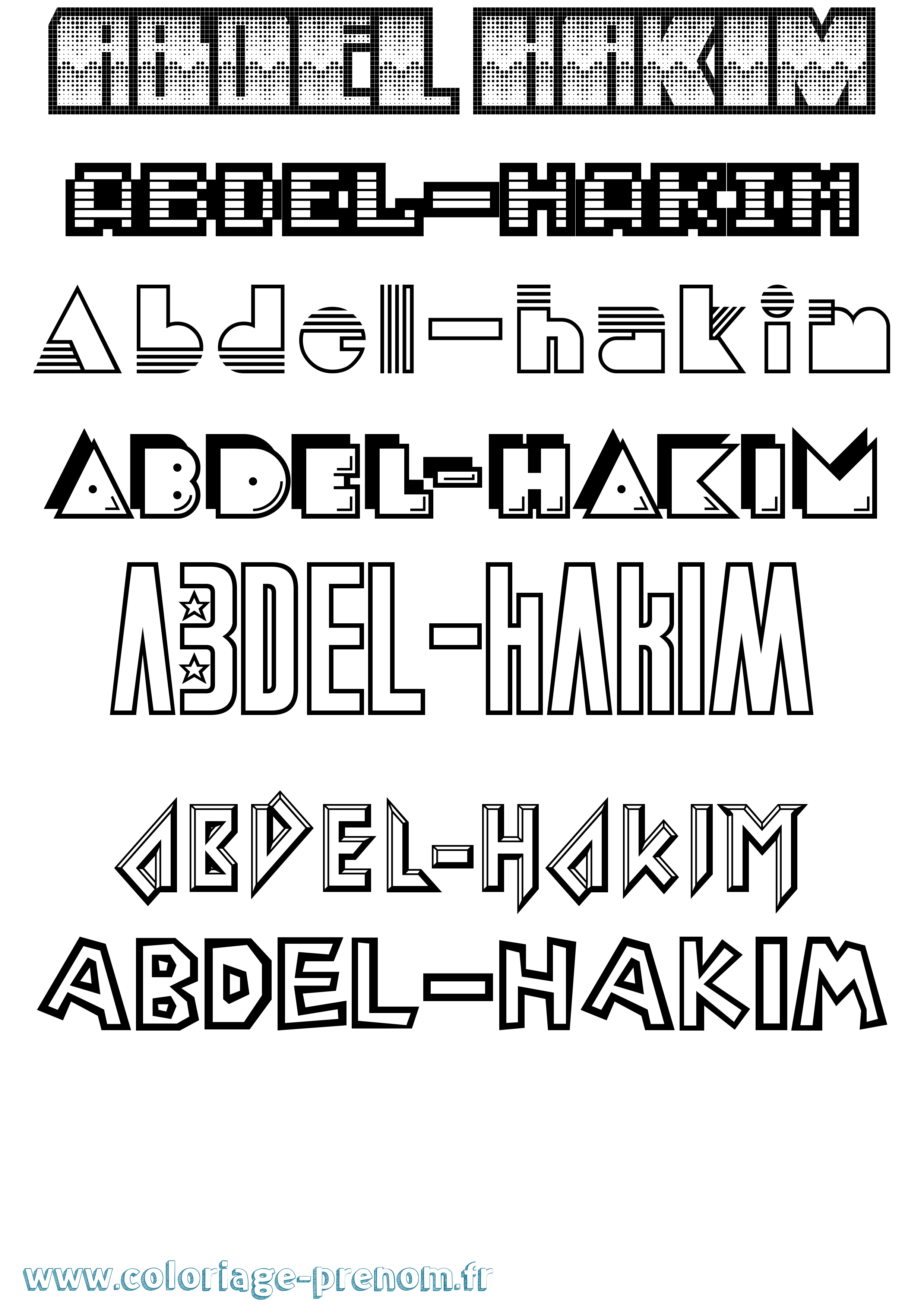 Coloriage prénom Abdel-Hakim Jeux Vidéos