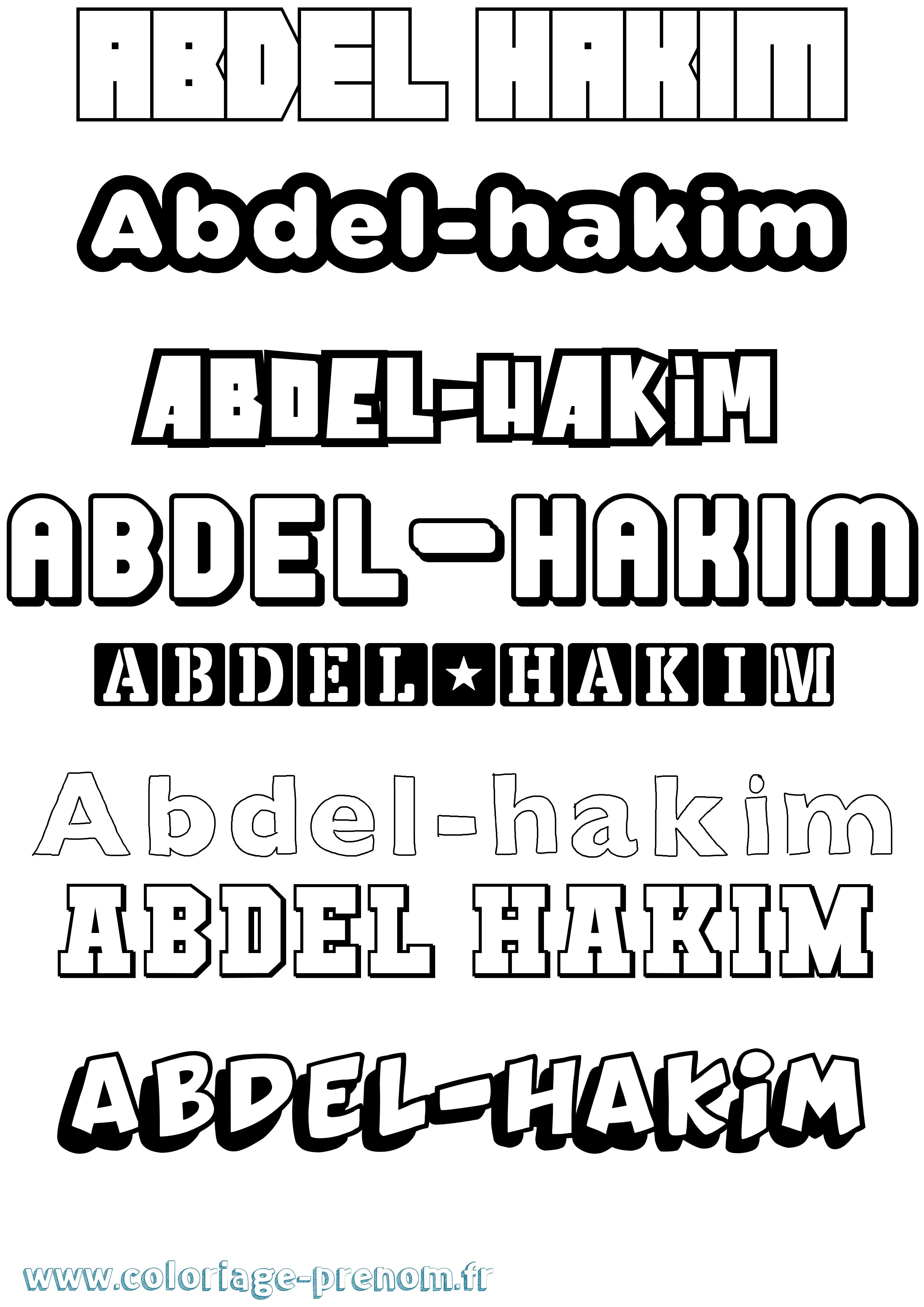 Coloriage prénom Abdel-Hakim Simple
