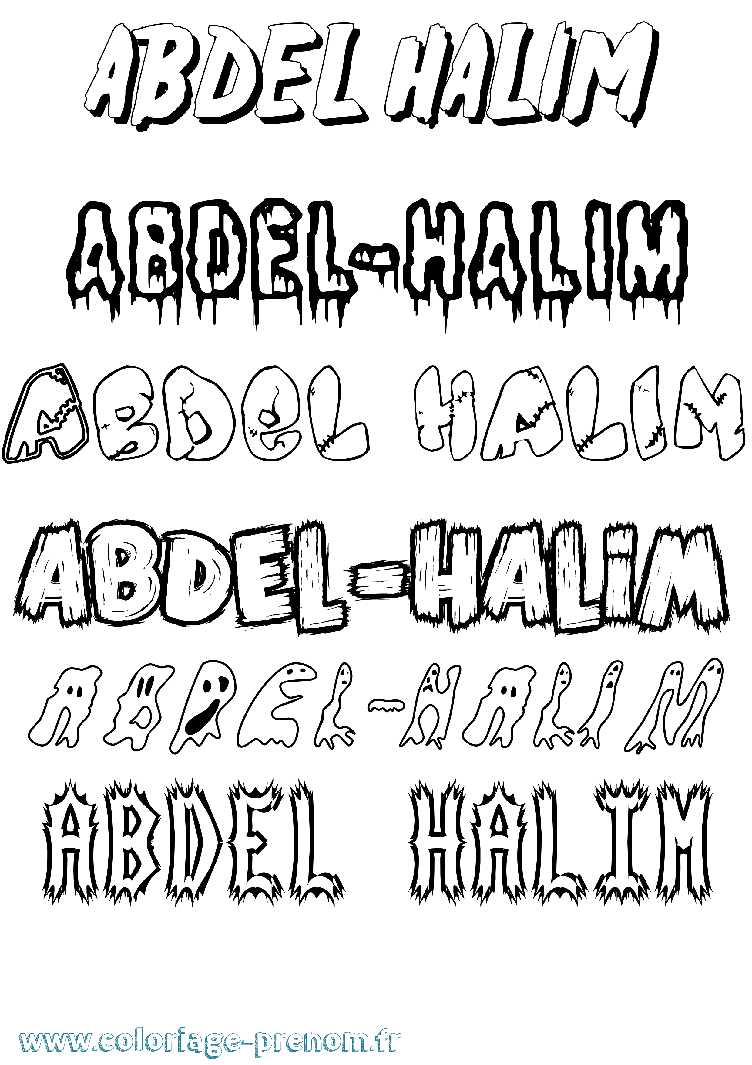 Coloriage prénom Abdel-Halim Frisson