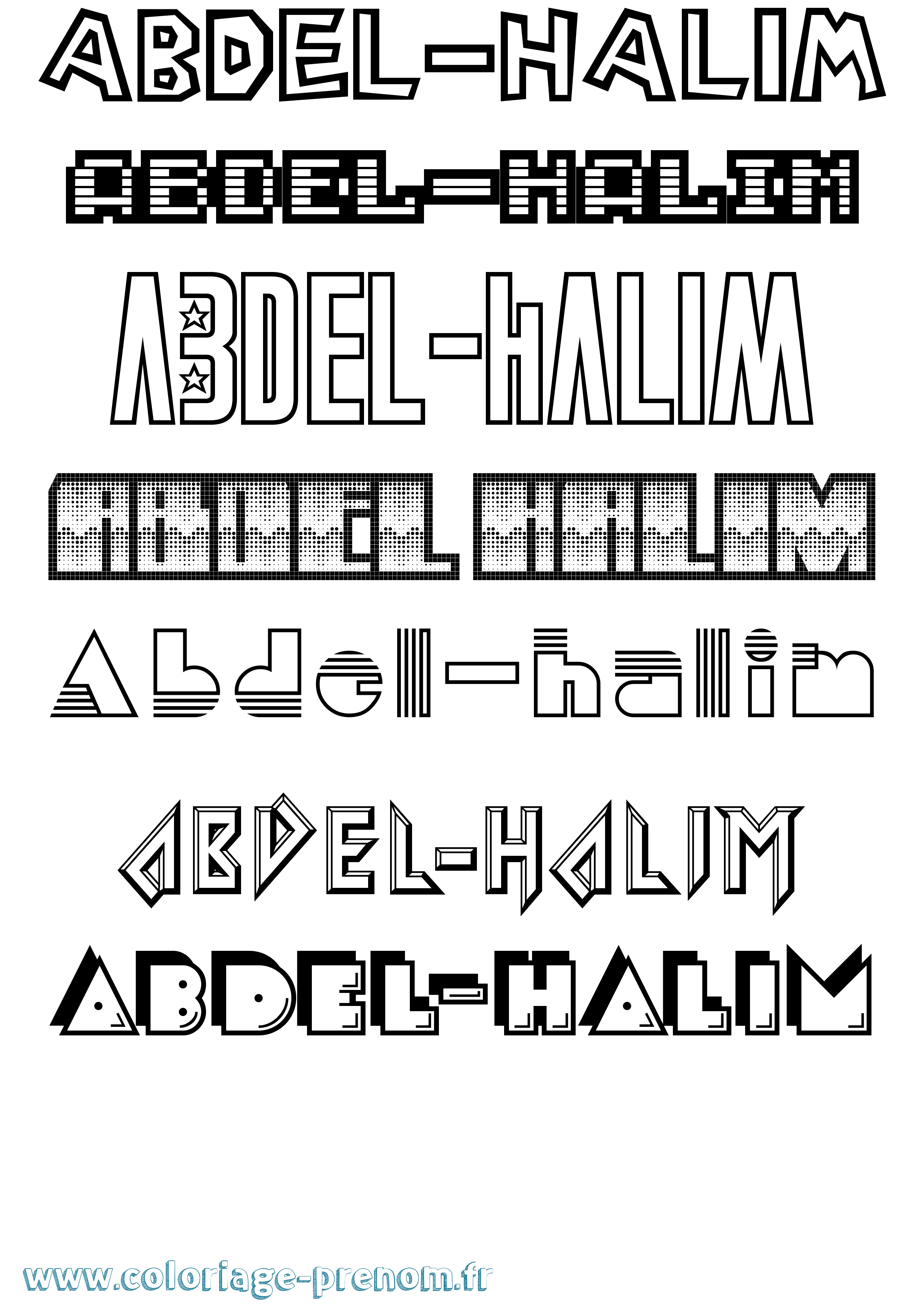 Coloriage prénom Abdel-Halim Jeux Vidéos