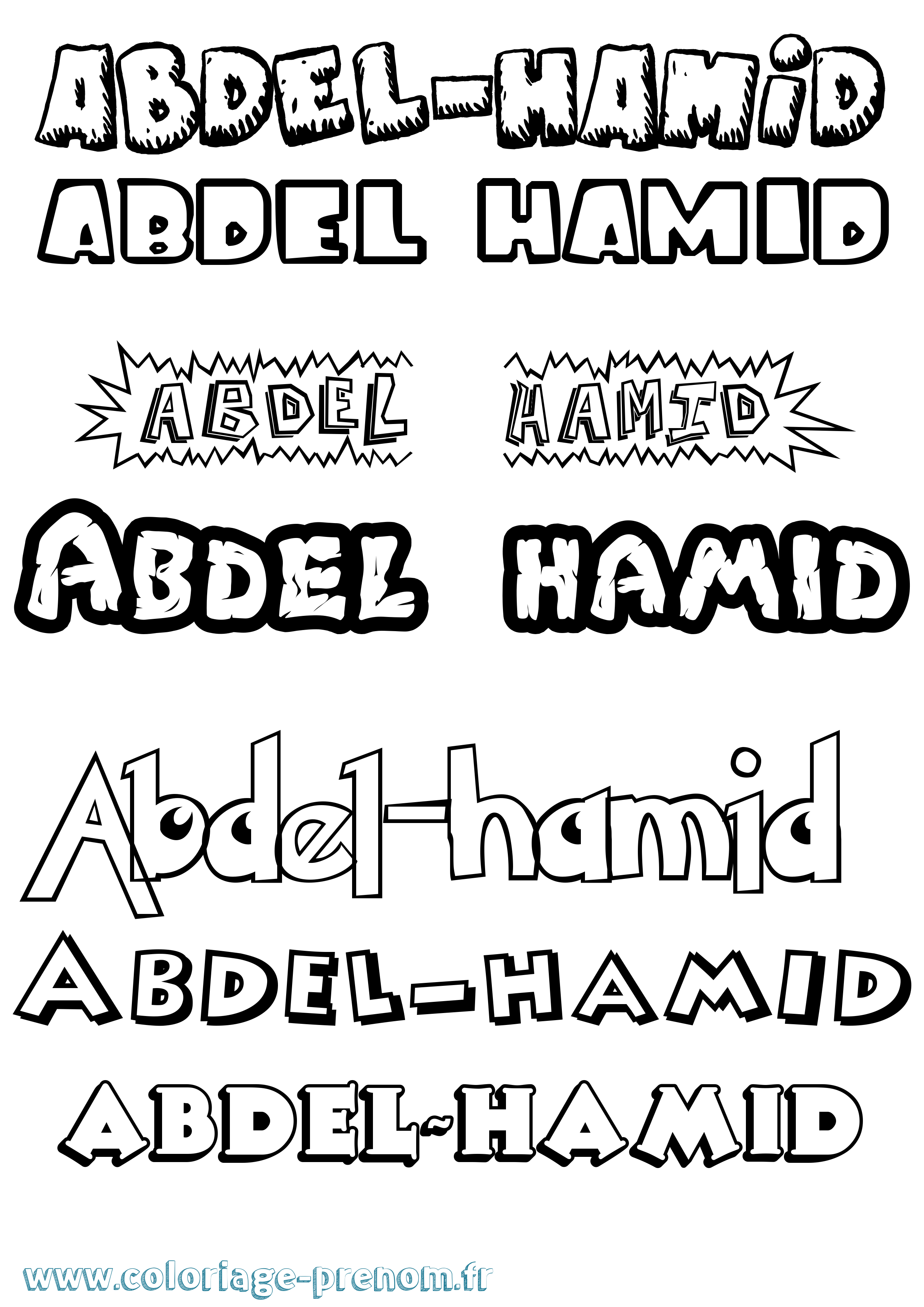 Coloriage prénom Abdel-Hamid Dessin Animé