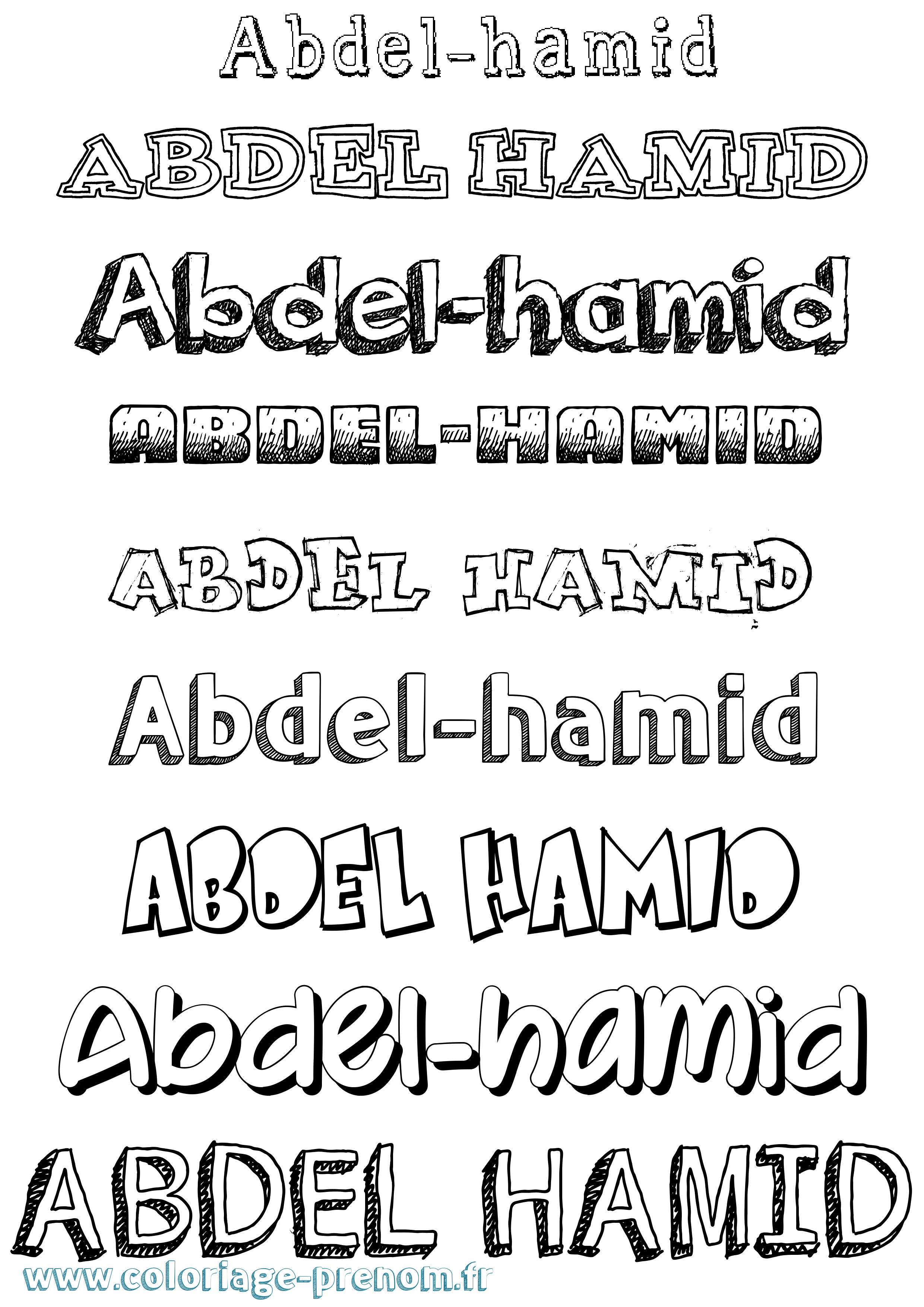 Coloriage prénom Abdel-Hamid Dessiné