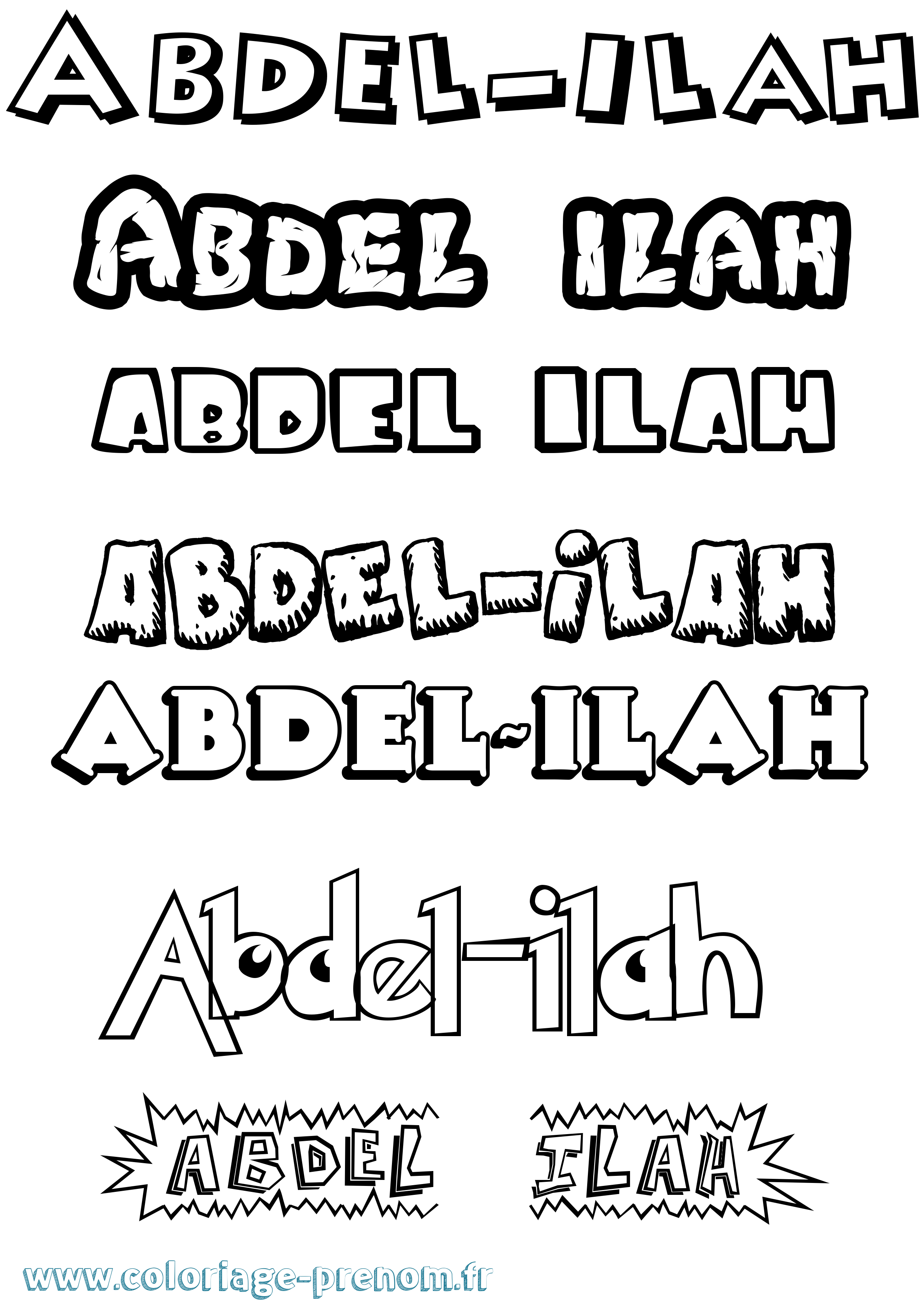 Coloriage Abdel-Ilah Dessin Animé Coloriage prénom Abdel-Ilah Dessin Animé