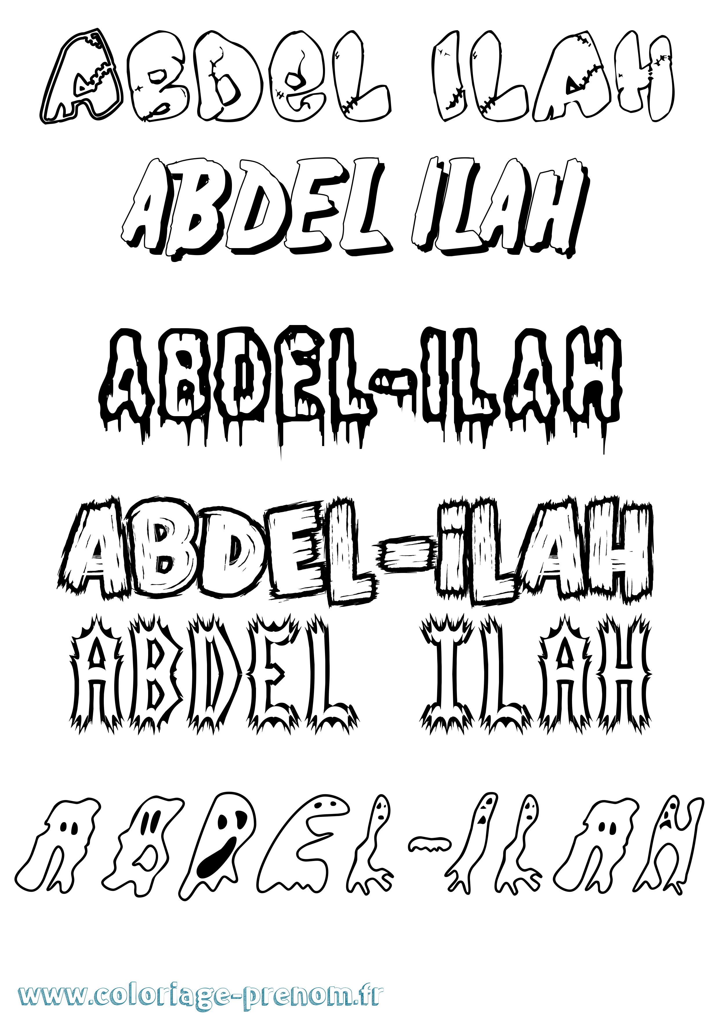 Coloriage Abdel-Ilah Frisson Coloriage prénom Abdel-Ilah Frisson