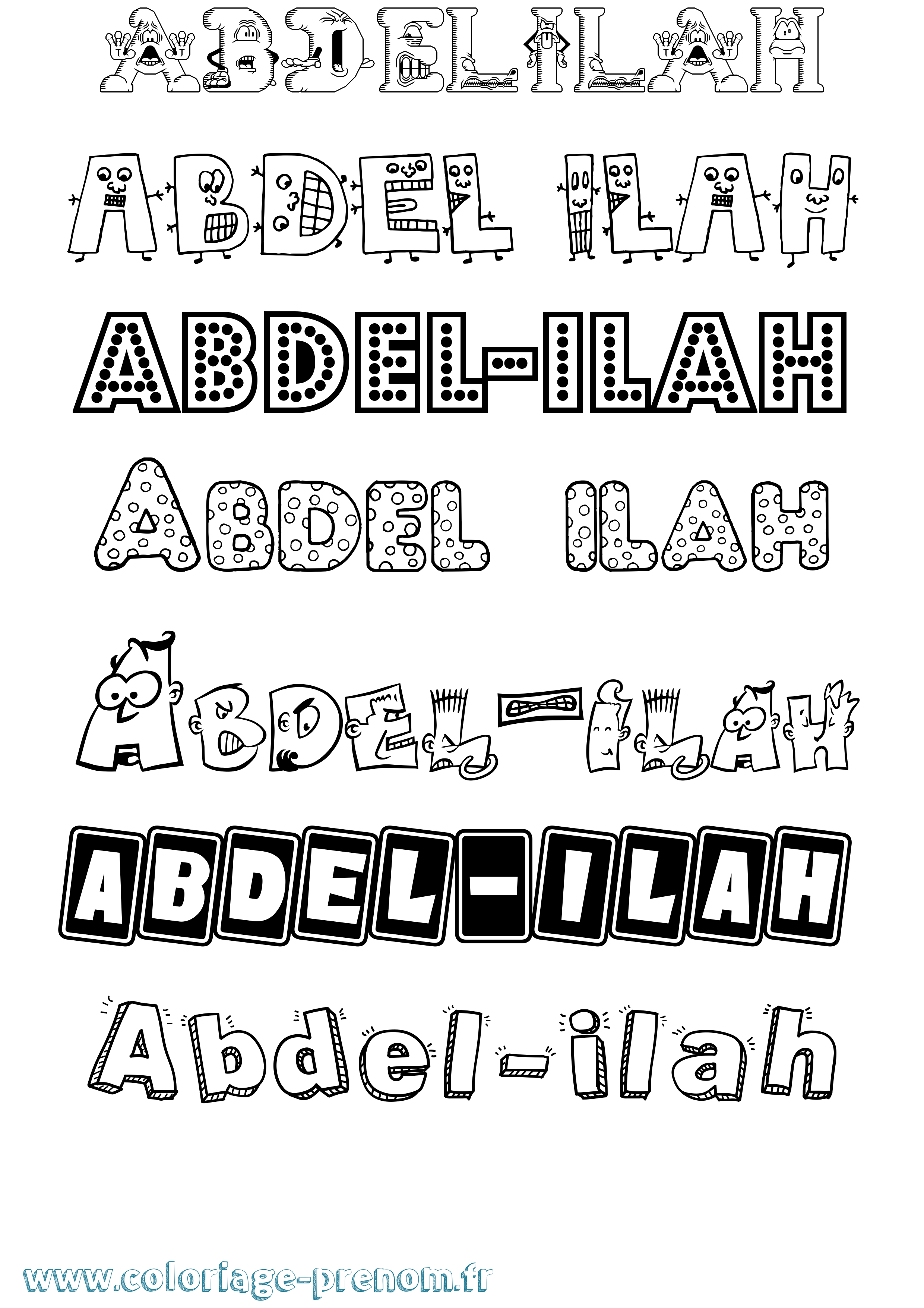 Coloriage Abdel-Ilah Fun Coloriage prénom Abdel-Ilah Fun