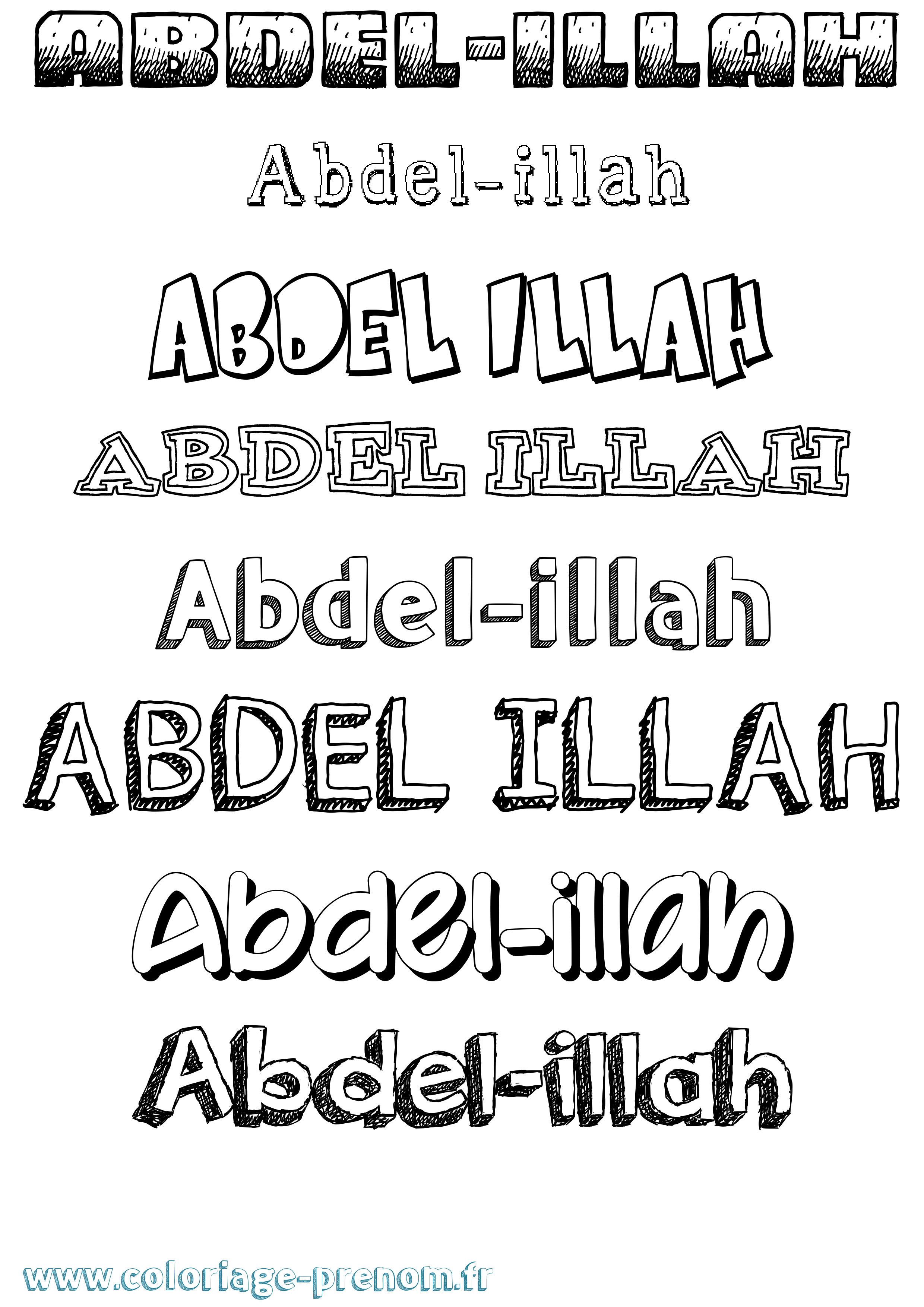 Coloriage prénom Abdel-Illah Dessiné