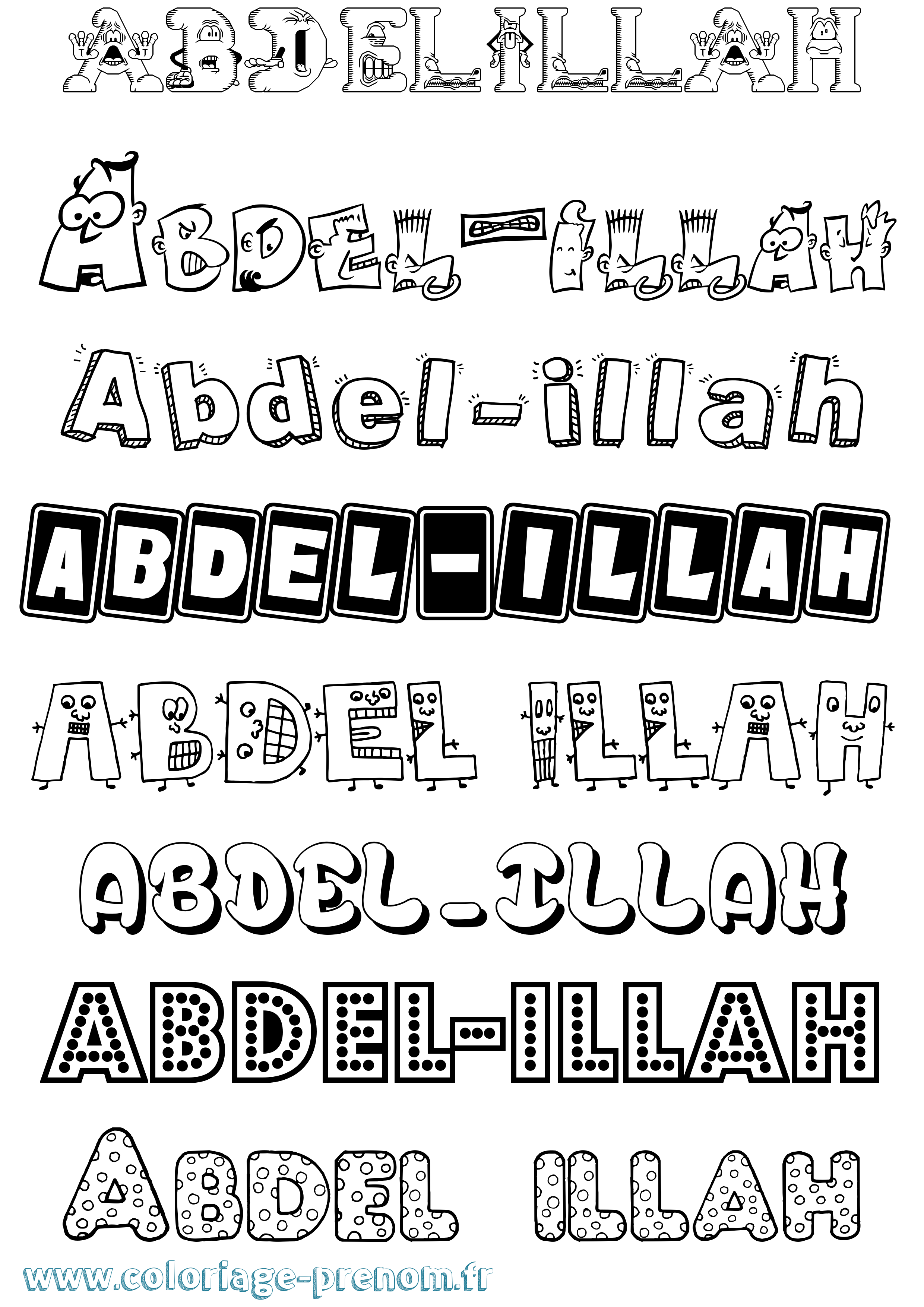 Coloriage prénom Abdel-Illah Fun