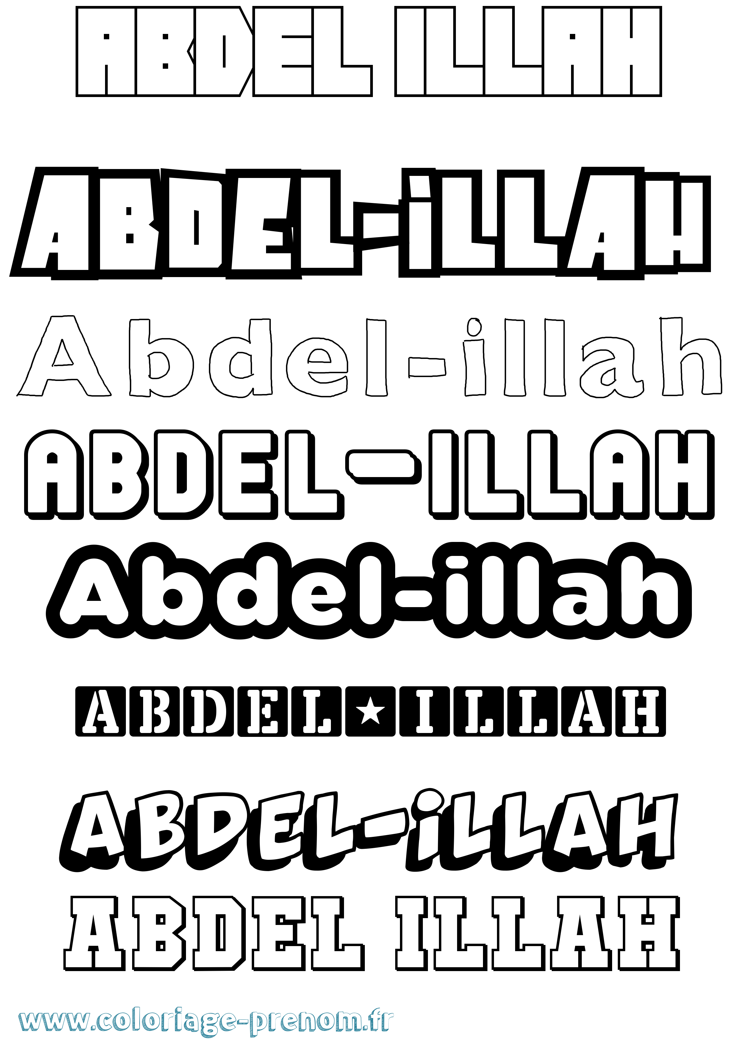Coloriage prénom Abdel-Illah Simple