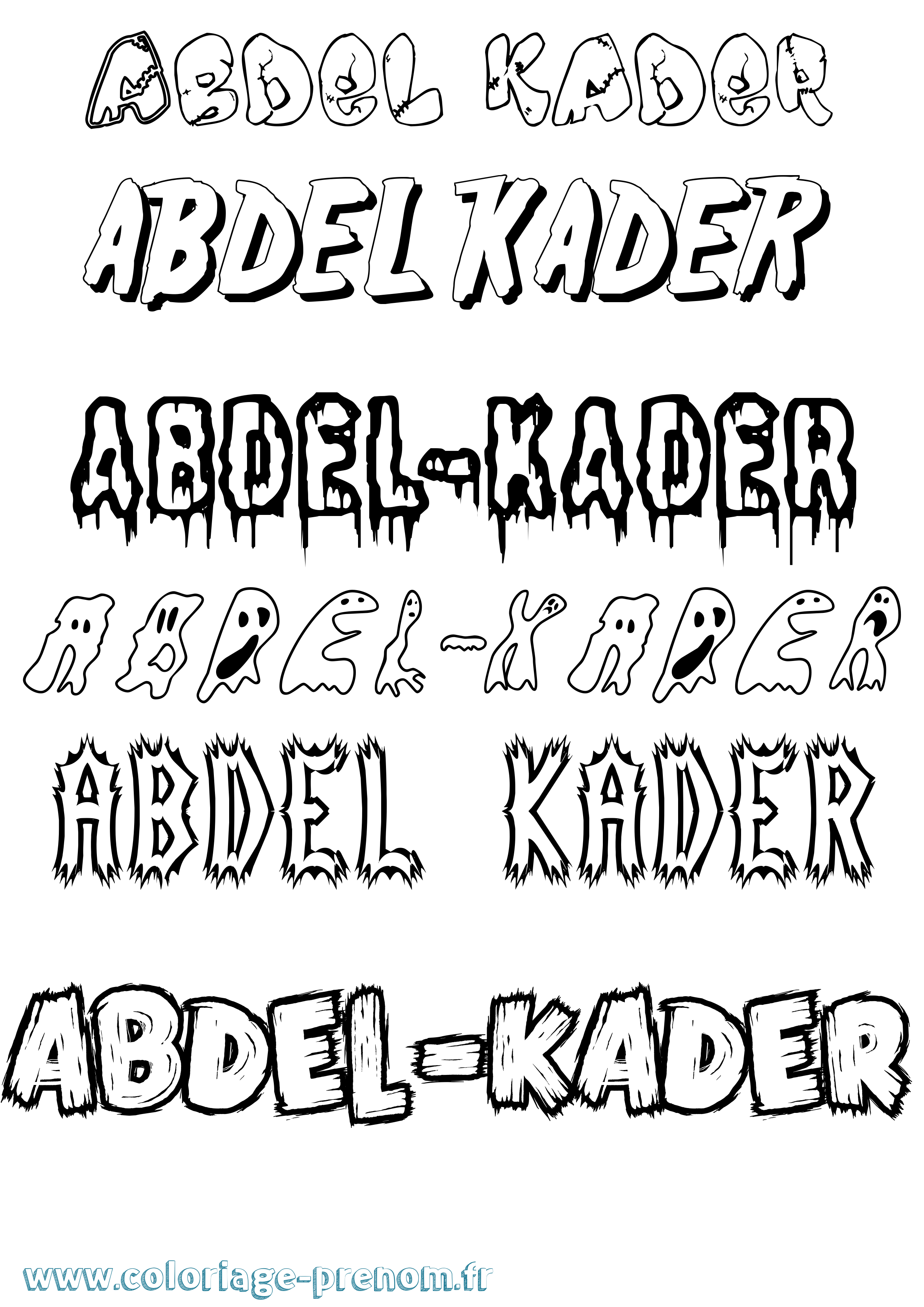 Coloriage prénom Abdel-Kader Frisson