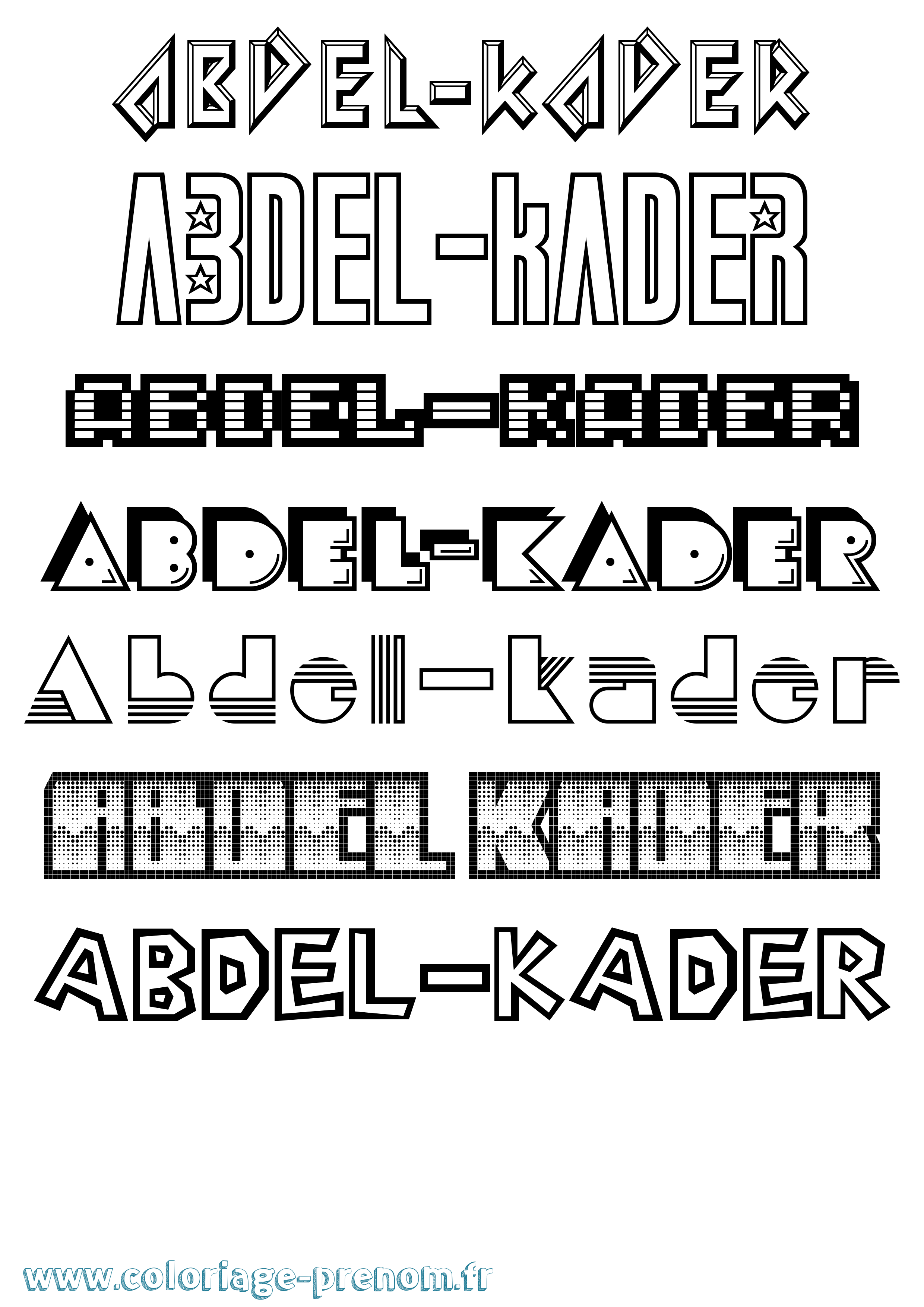 Coloriage prénom Abdel-Kader Jeux Vidéos
