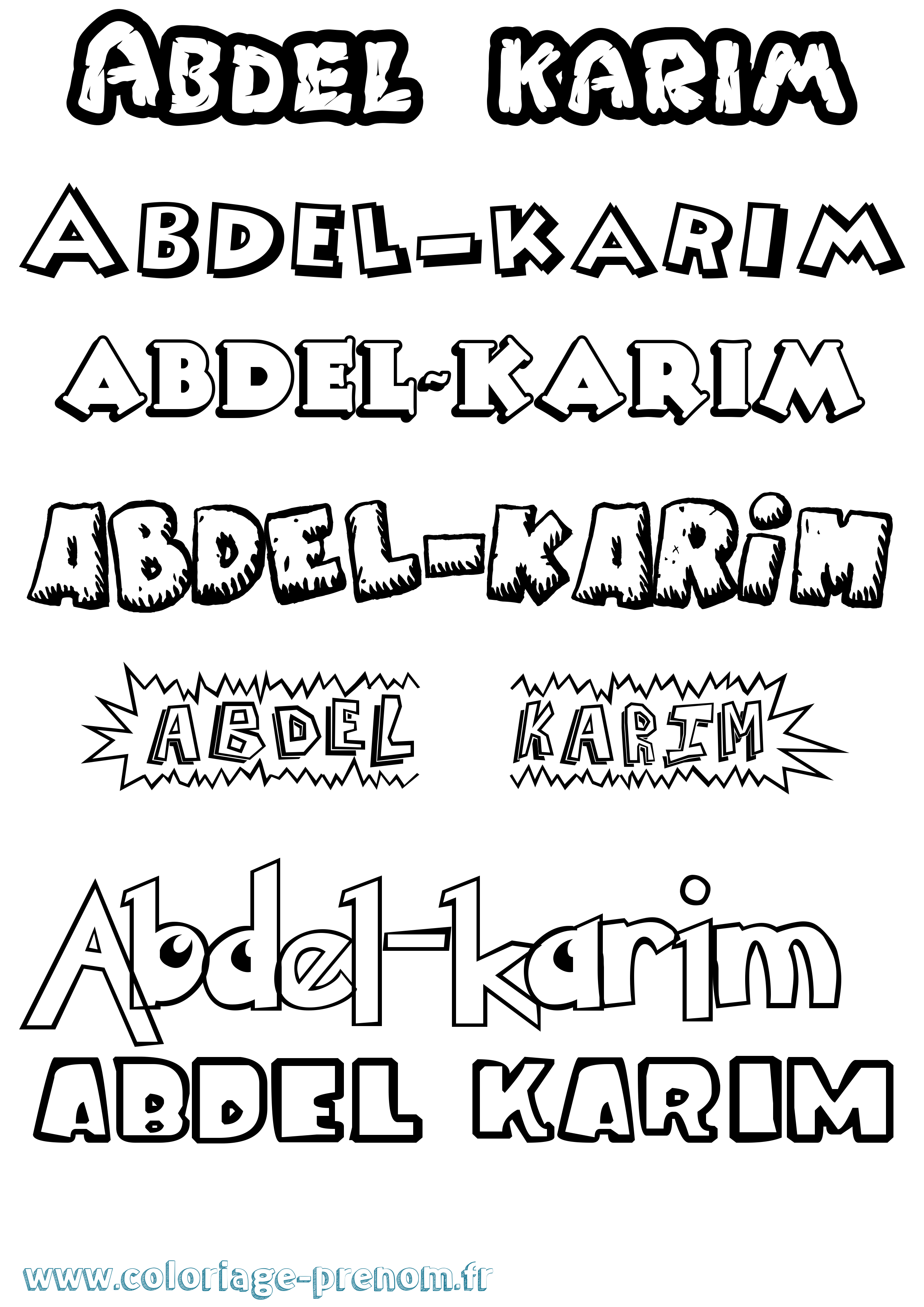 Coloriage prénom Abdel-Karim Dessin Animé