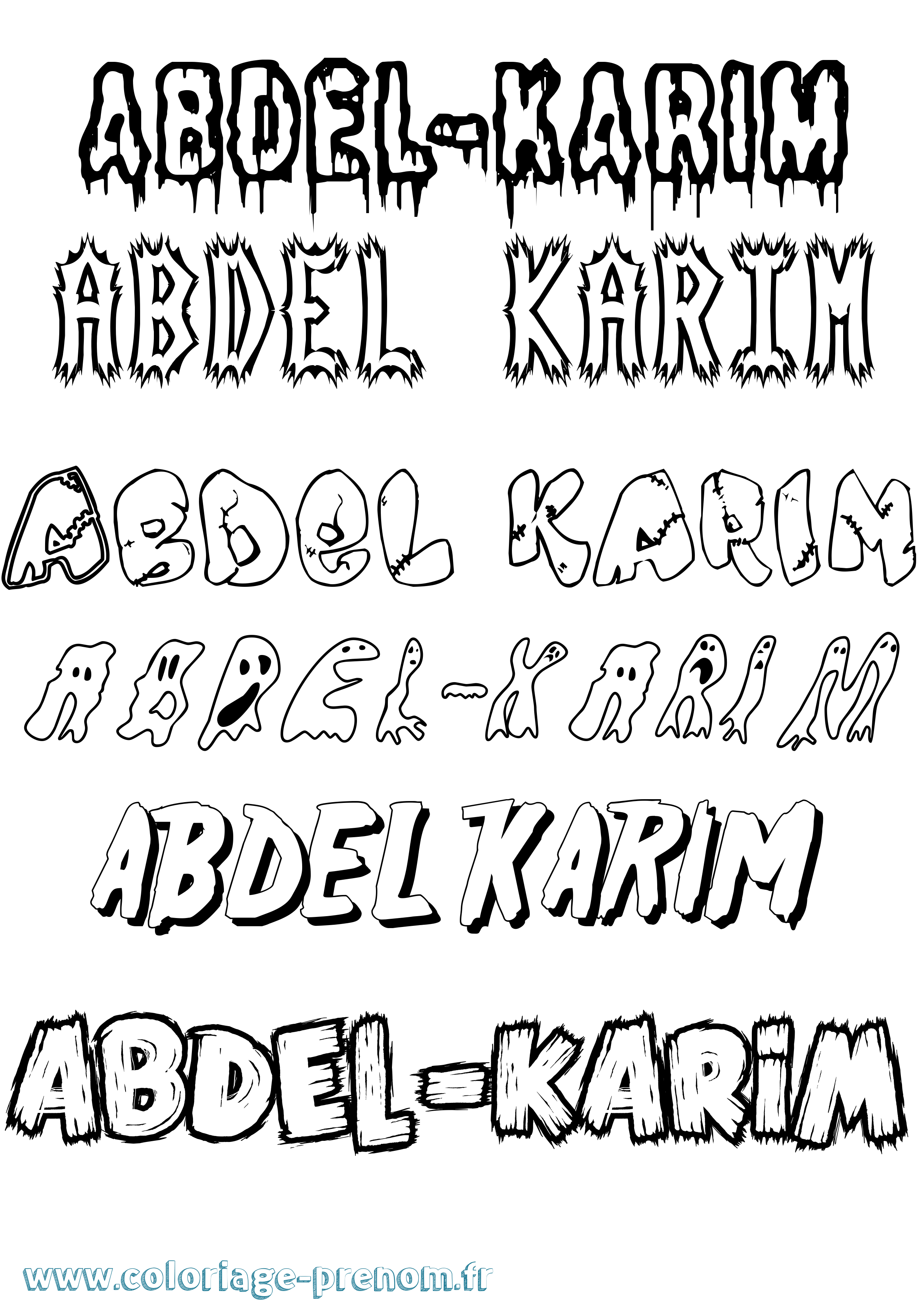 Coloriage prénom Abdel-Karim Frisson
