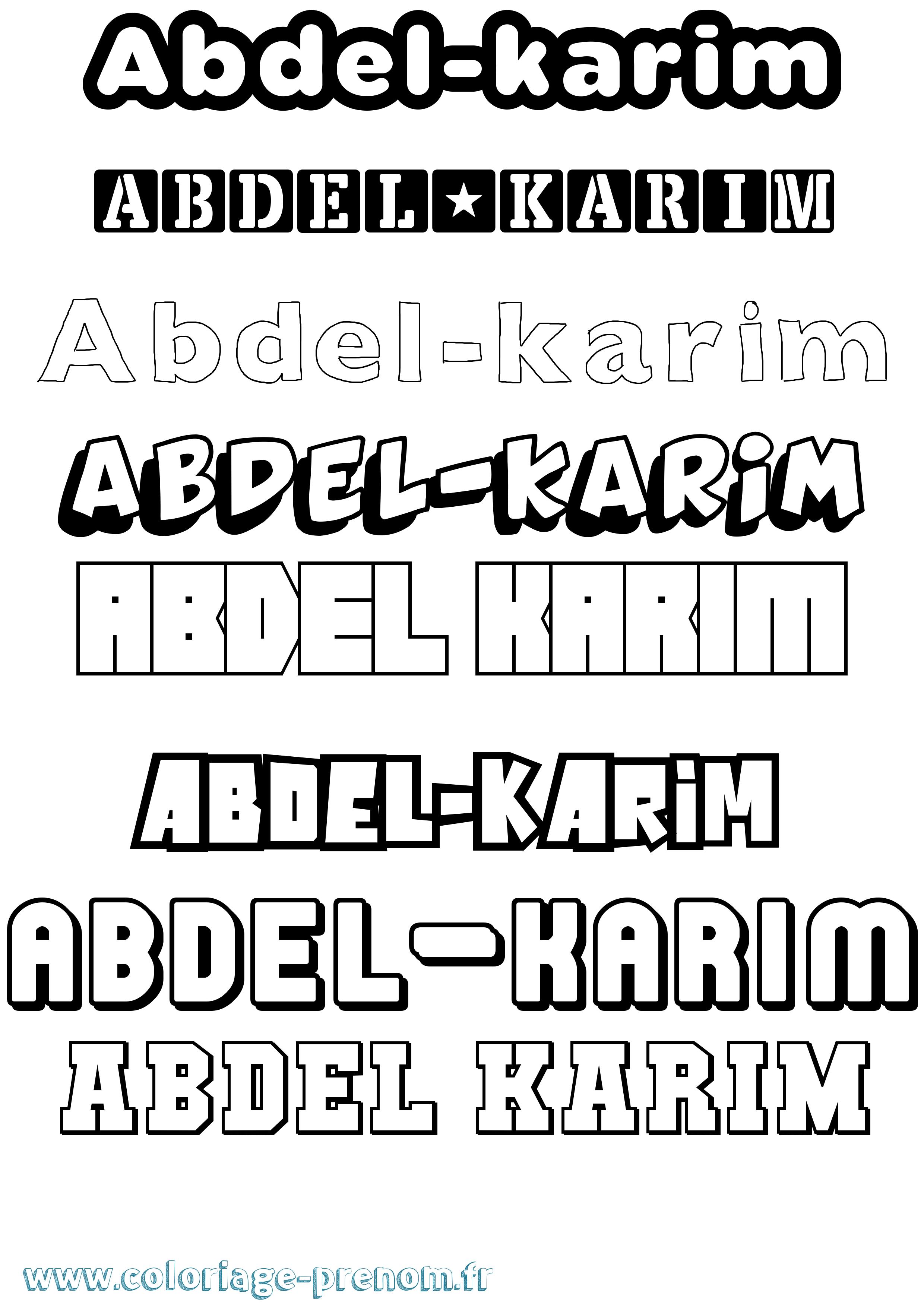 Coloriage prénom Abdel-Karim Simple