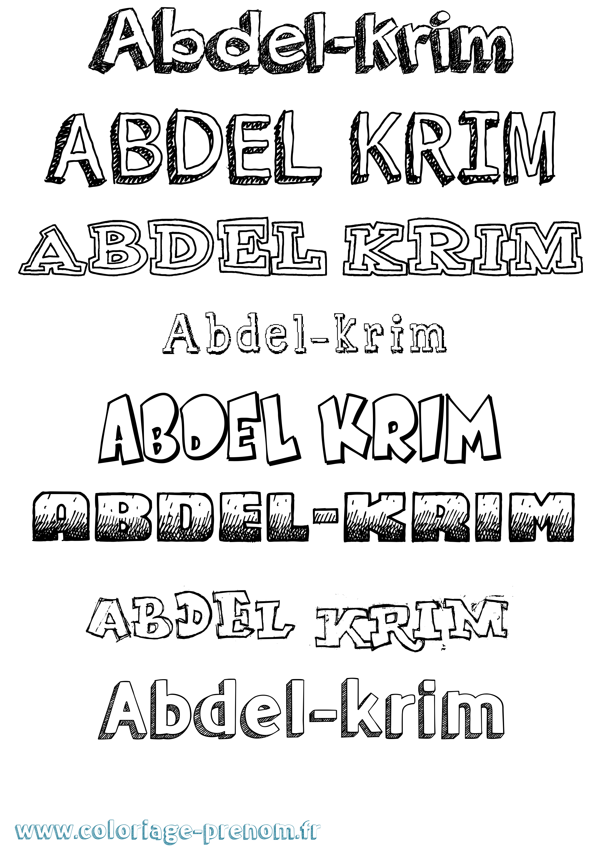 Coloriage Abdel-Krim Dessiné Coloriage prénom Abdel-Krim Dessiné