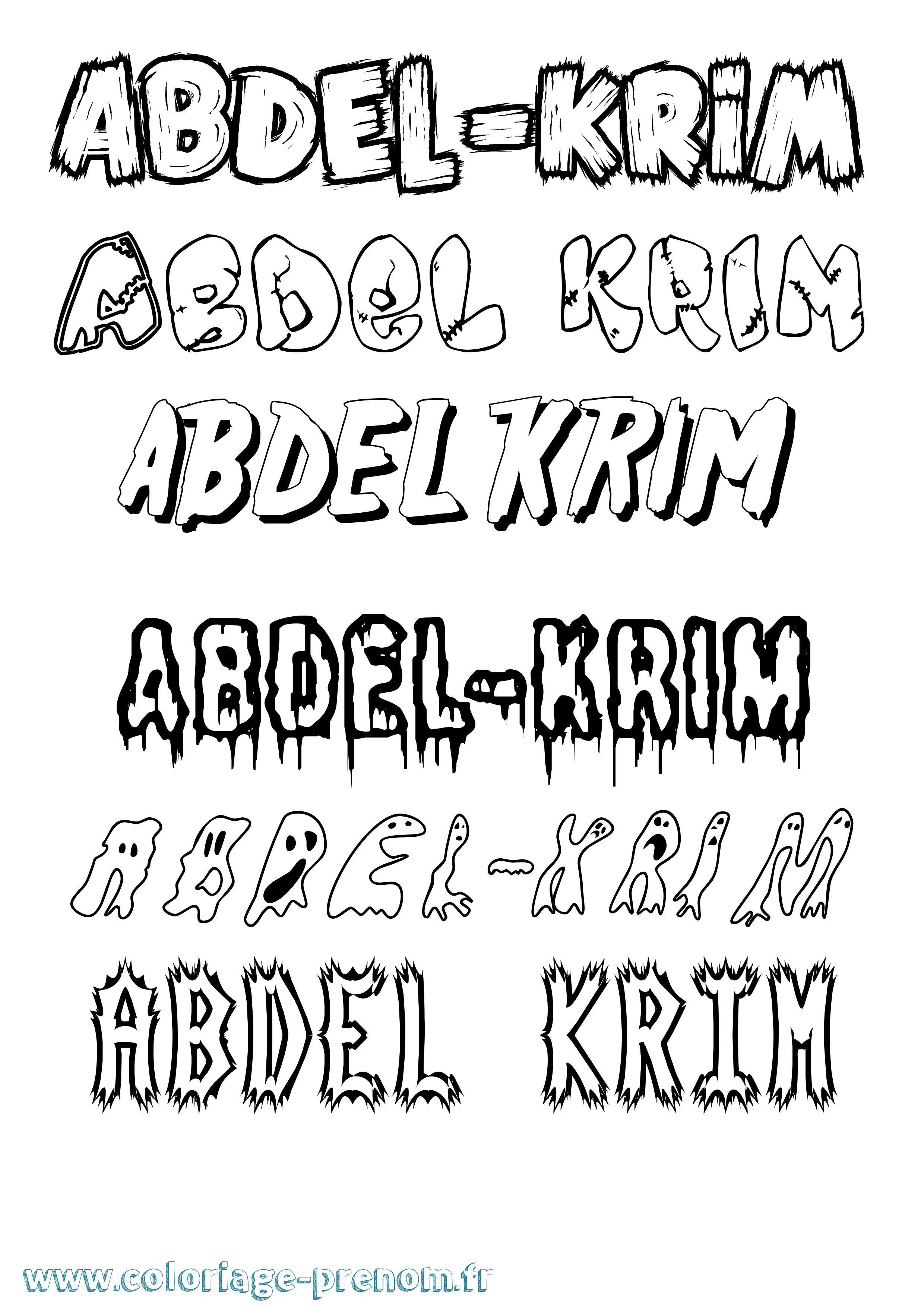 Coloriage Abdel-Krim Frisson Coloriage prénom Abdel-Krim Frisson