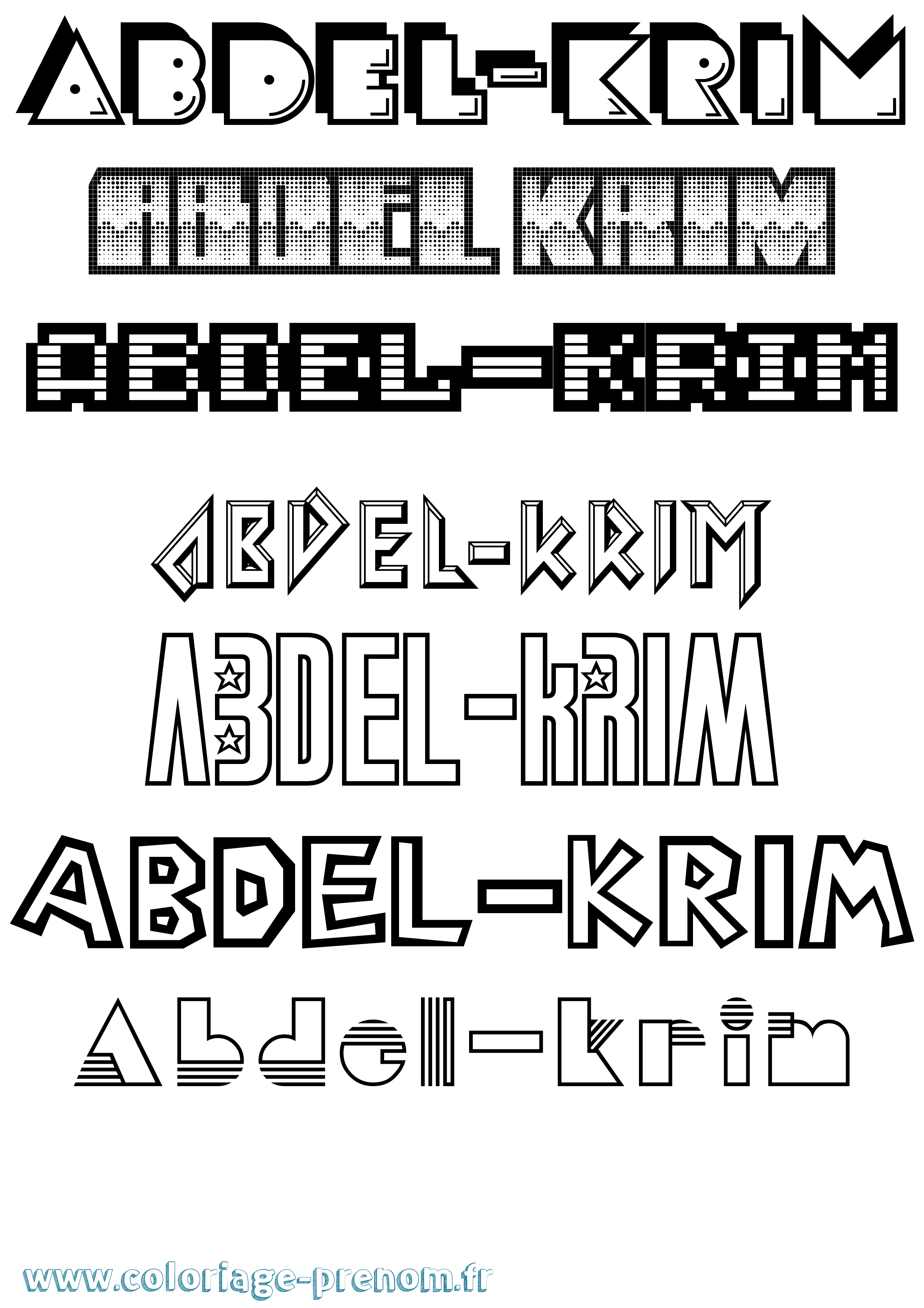 Coloriage Abdel-Krim Jeux Vidéos Coloriage prénom Abdel-Krim Jeux Vidéos