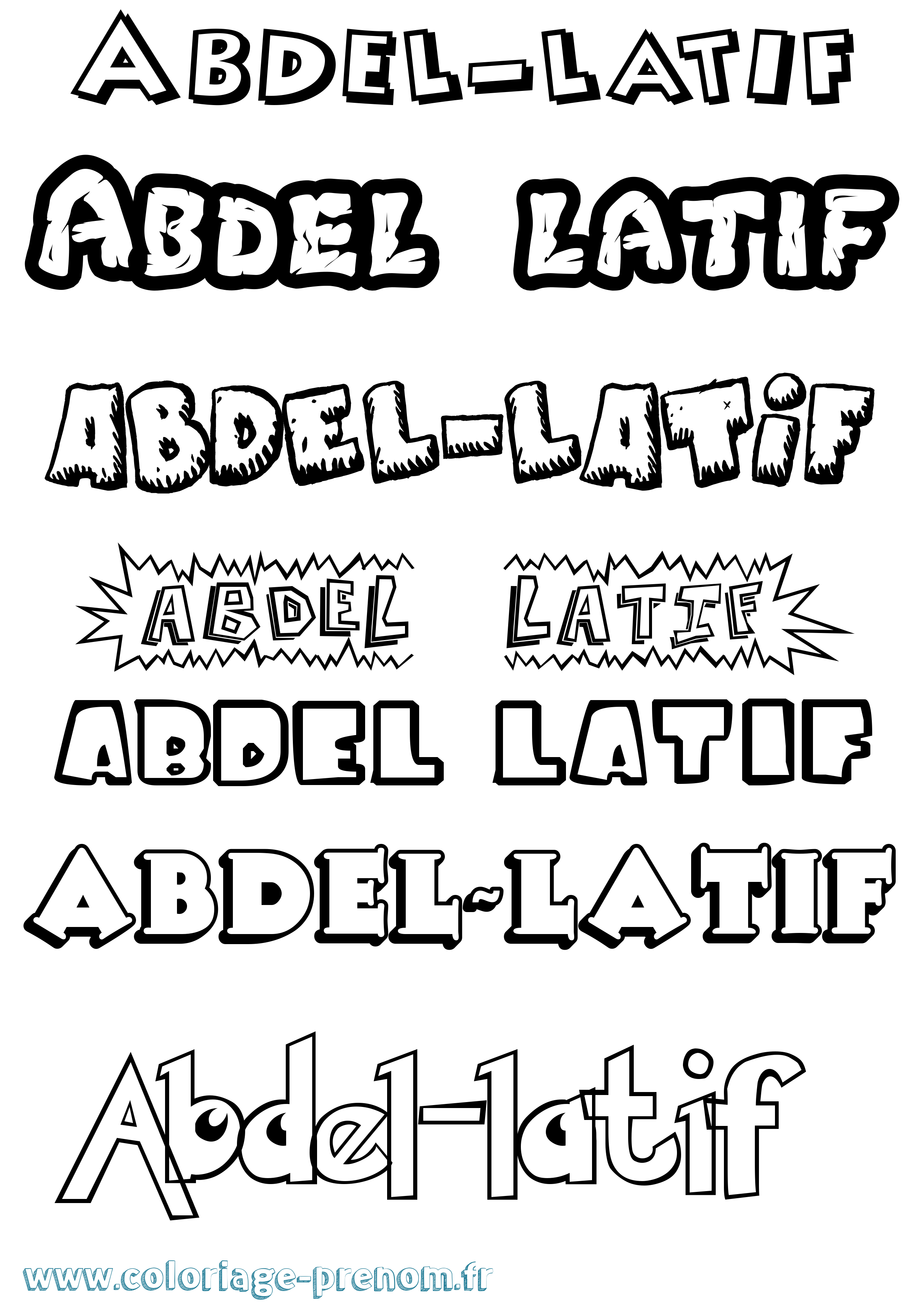 Coloriage prénom Abdel-Latif Dessin Animé
