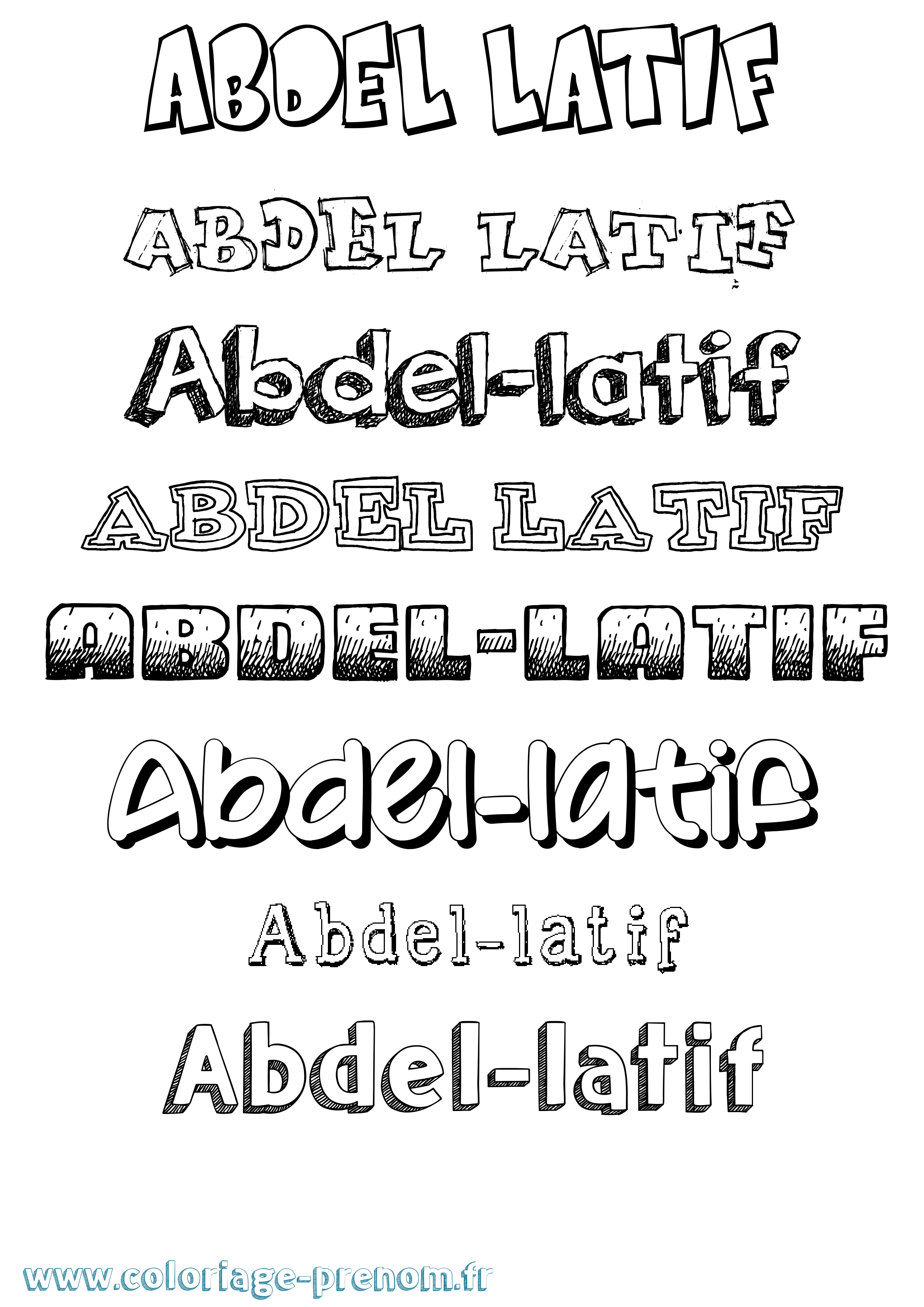 Coloriage prénom Abdel-Latif Dessiné