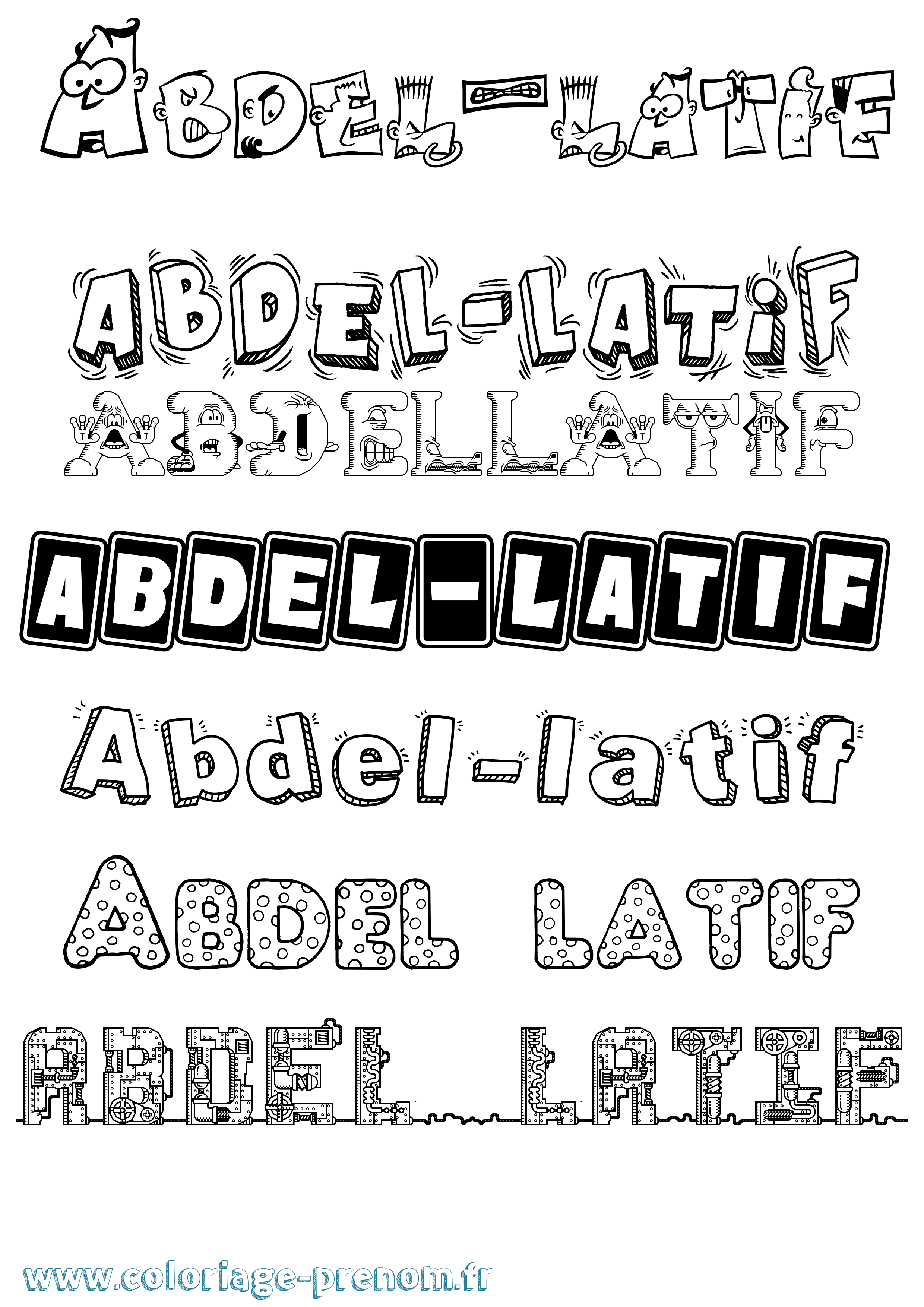 Coloriage prénom Abdel-Latif Fun