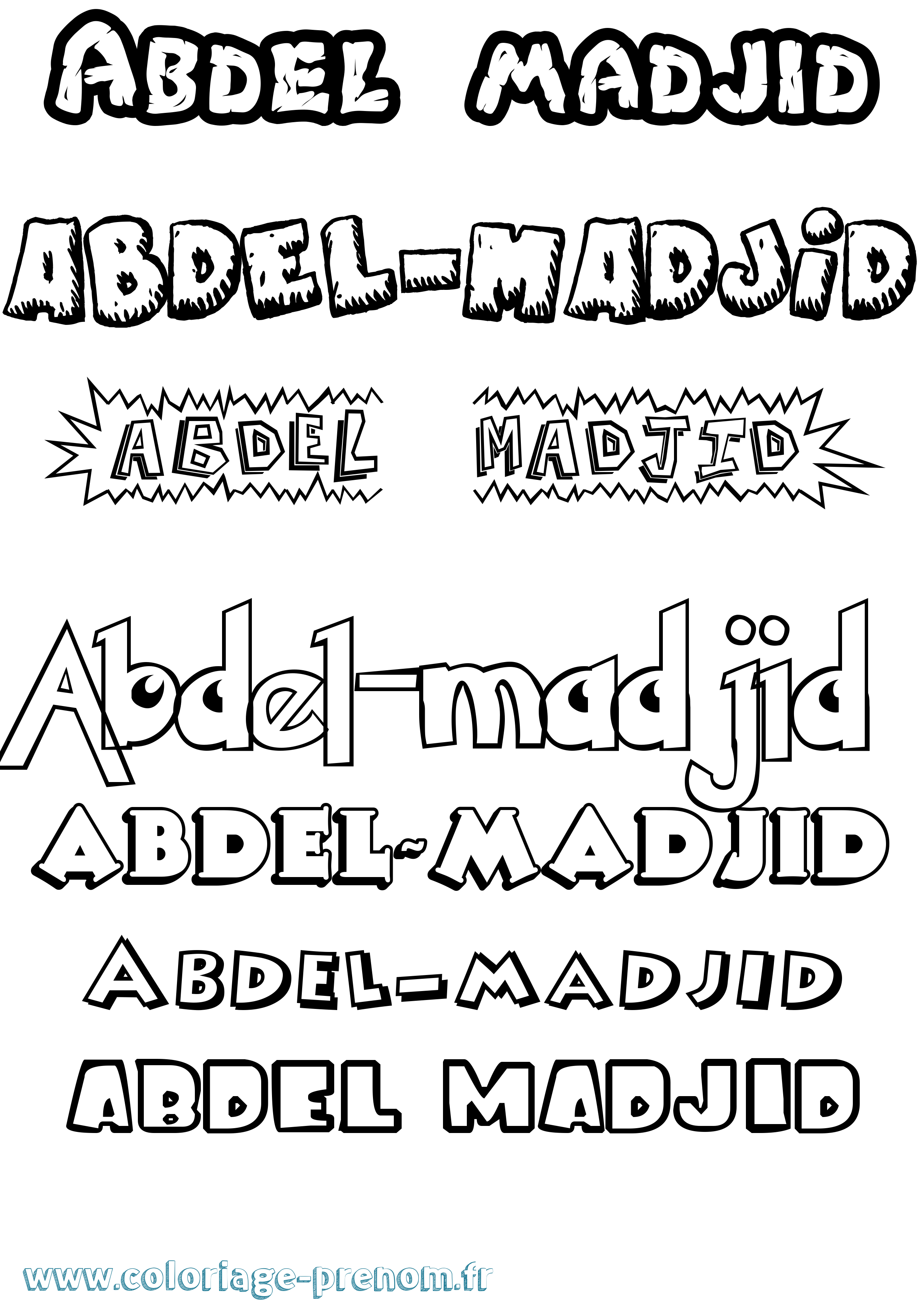 Coloriage prénom Abdel-Madjid Dessin Animé